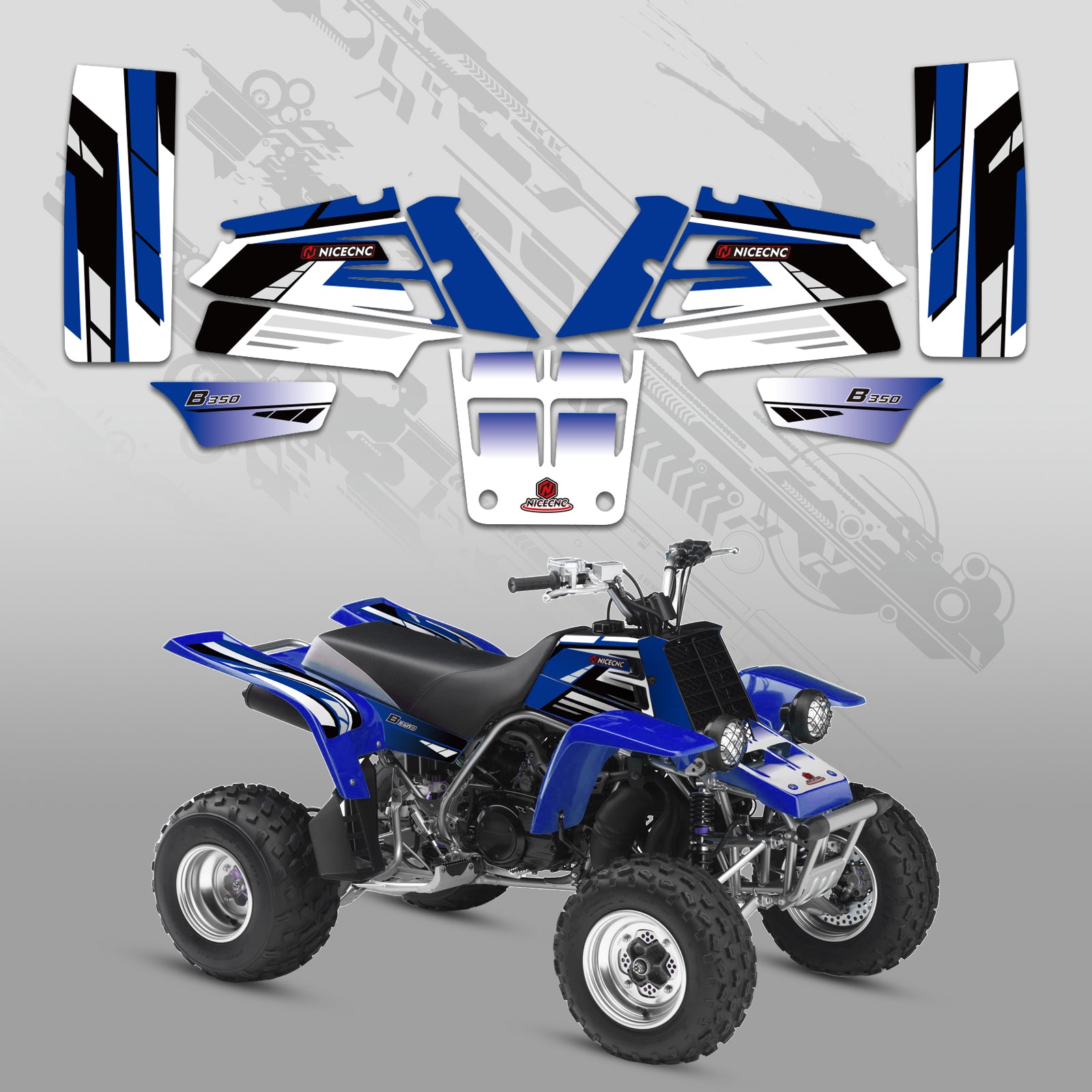 ATV Full Graphics Decals Stickers Kit For YAMAHA BANSHEE 350 1987-2006