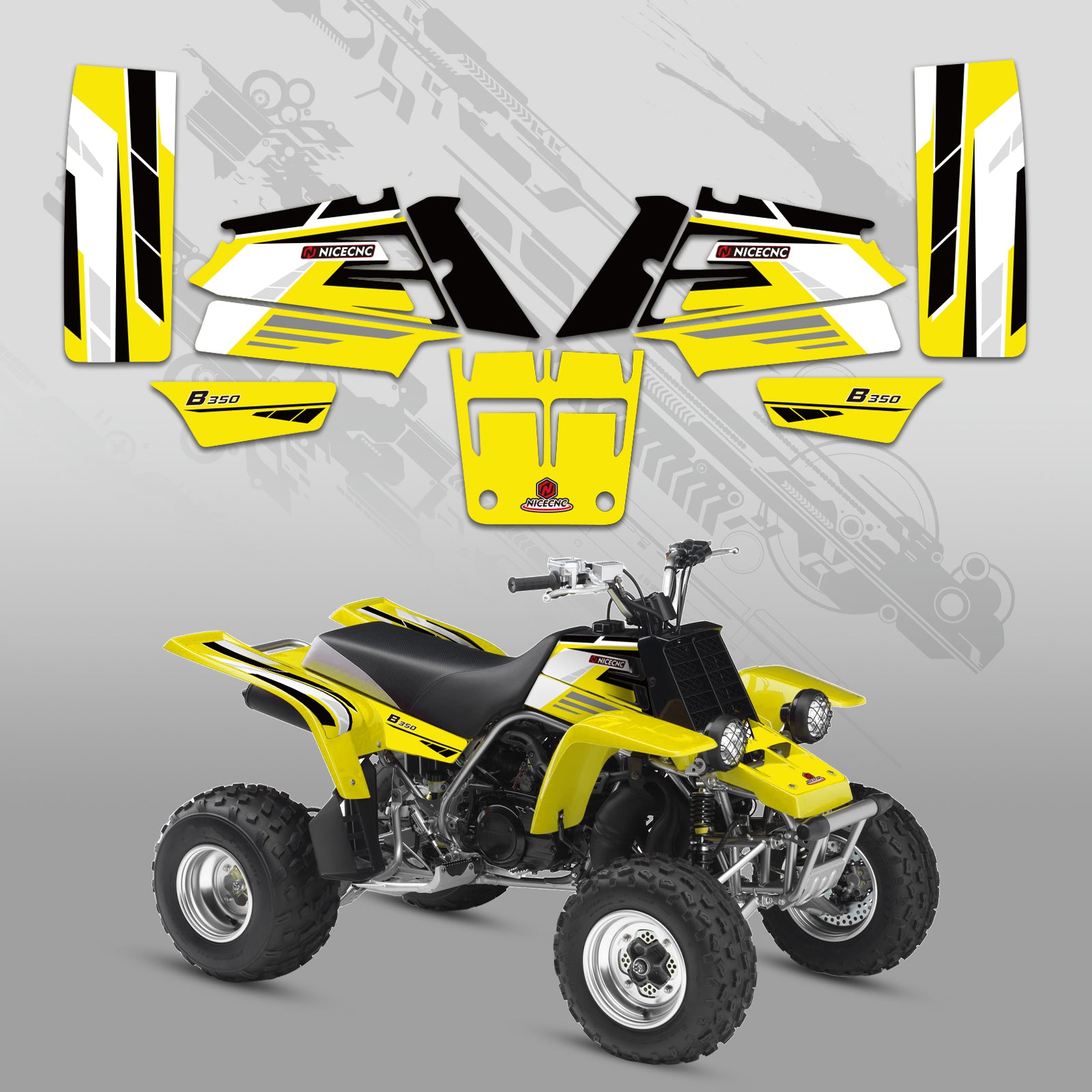 ATV Full Graphics Decals Stickers Kit For YAMAHA BANSHEE 350 1987-2006