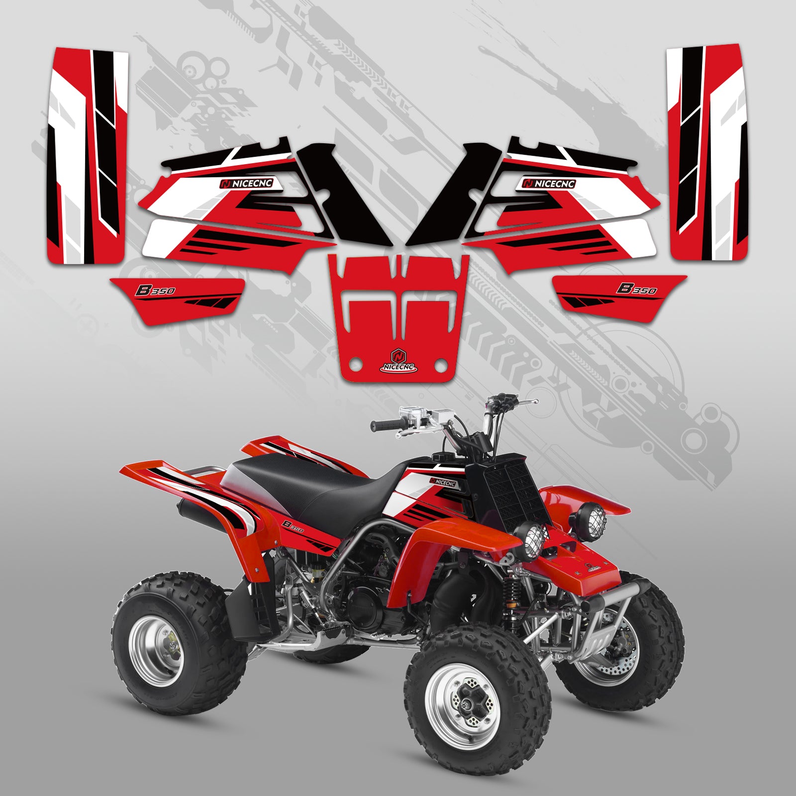 ATV Full Graphics Decals Stickers Kit For YAMAHA BANSHEE 350 1987-2006