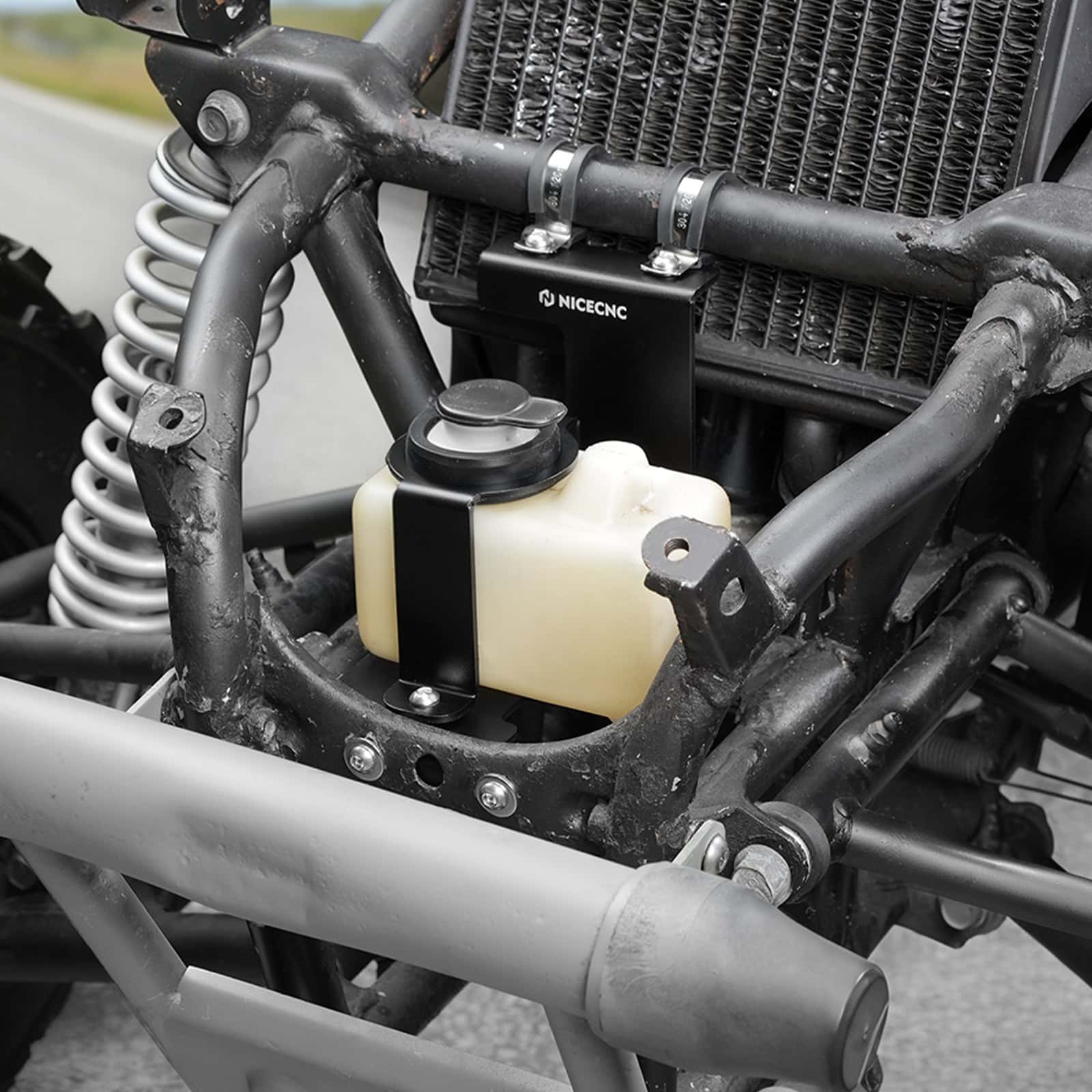 ATV Coolant Reservoir Relocation Bracket Front Mount For Yamaha Banshee 350 1987-2006