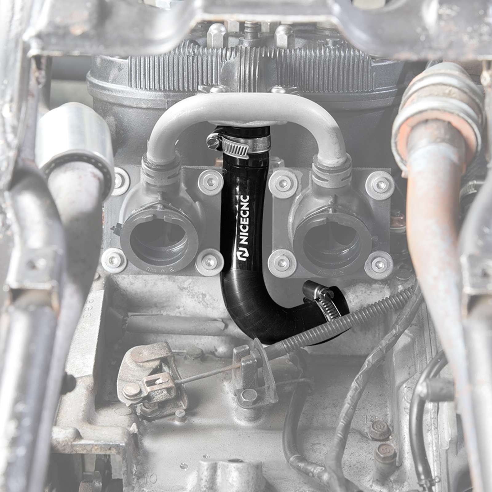 ATV Silicone Radiator Hose Kit w/Heat Shield Adapters For Yamaha Banshee 350 1987-2006