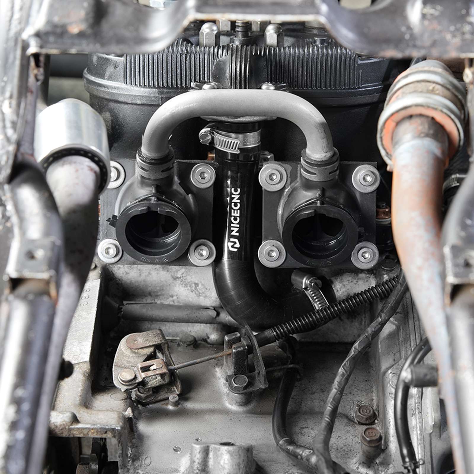 ATV Silicone Radiator Hose Kit w/Heat Shield Adapters For Yamaha Banshee 350 1987-2006