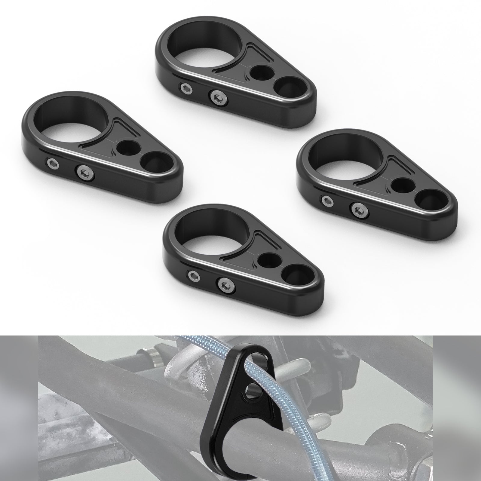 4PCS ATV Brake Line Cable Clamps For Yamaha Grizzly Raptor 700 R YFZ450R