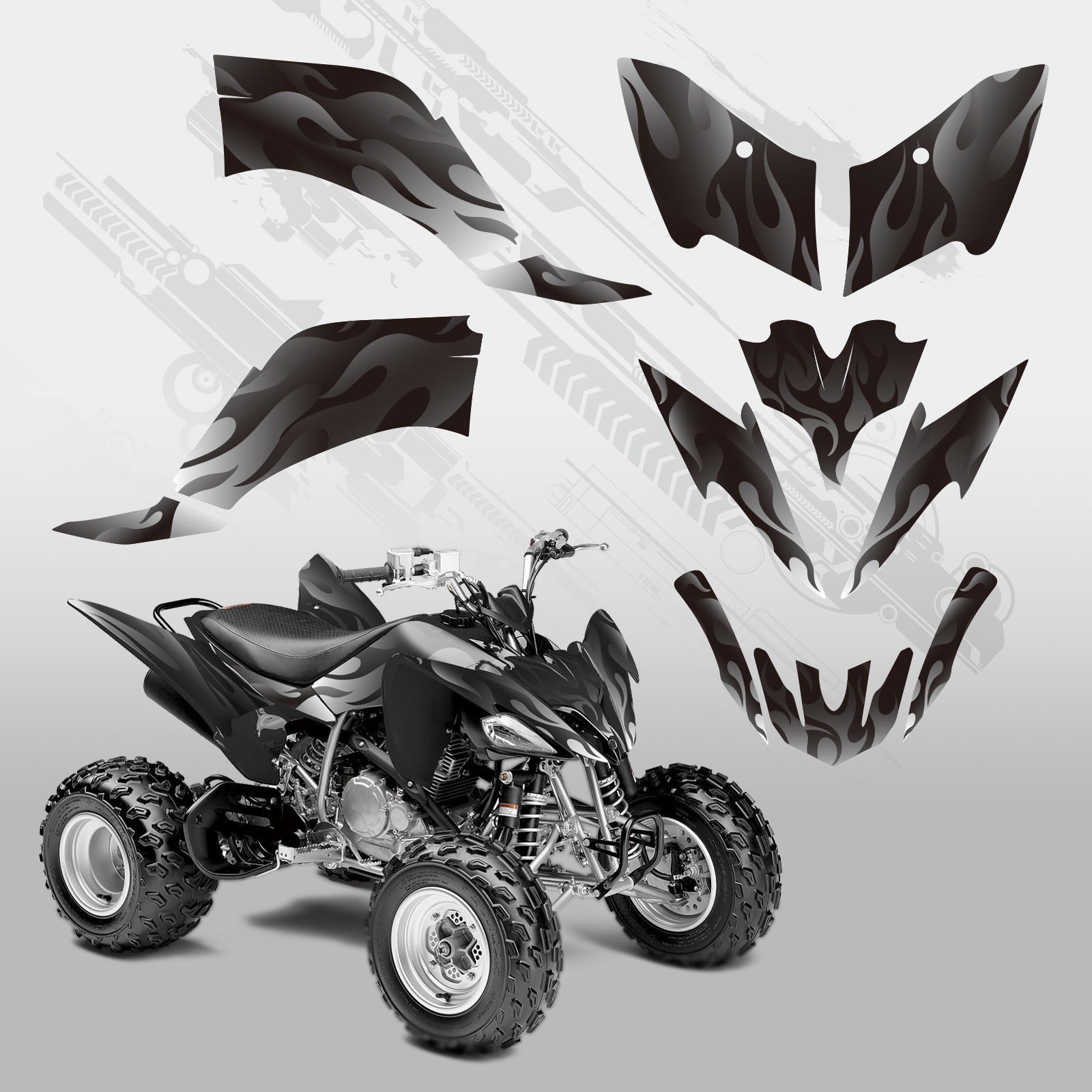 ATV Full Graphics Decals Stickers Set For YAMAHA Raptor 250 2008-Present