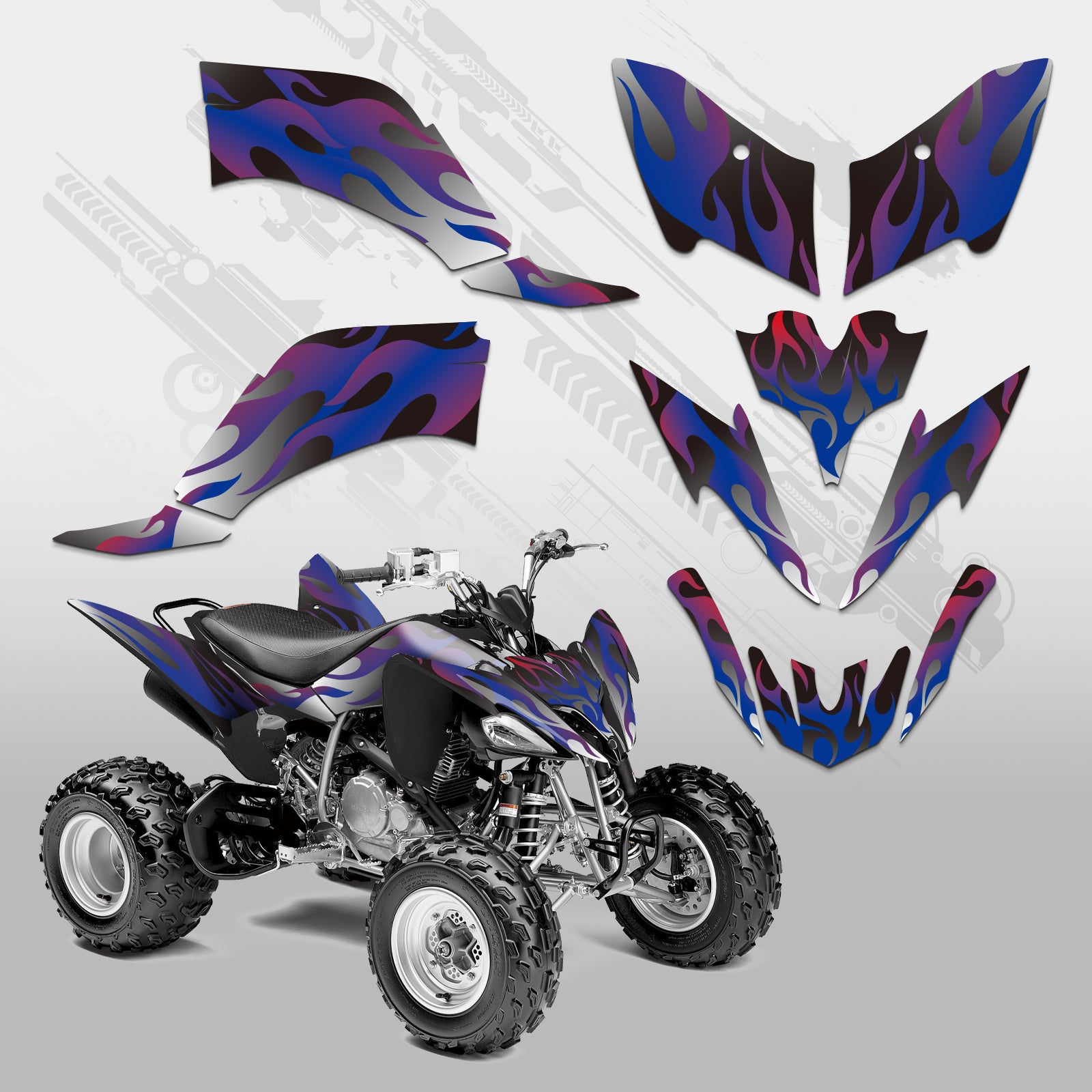 ATV Full Graphics Decals Stickers Set For YAMAHA Raptor 250 2008-Present