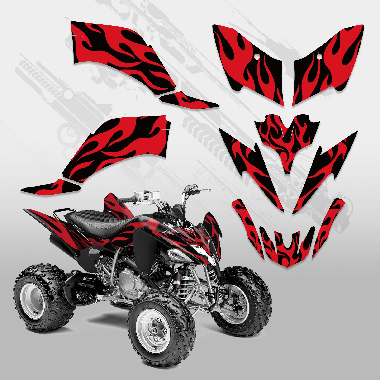 ATV Full Graphics Decals Stickers Kit For YAMAHA Raptor 250 2008-Present