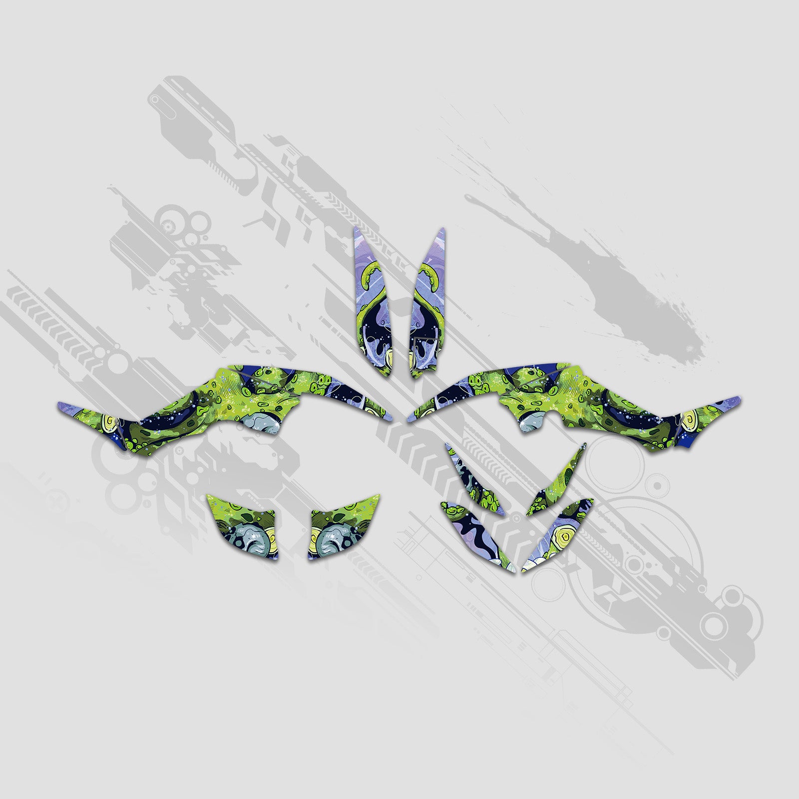 ATV Full Graphics Decals Stickers Kit For Yamaha RAPTOR 350 2004+