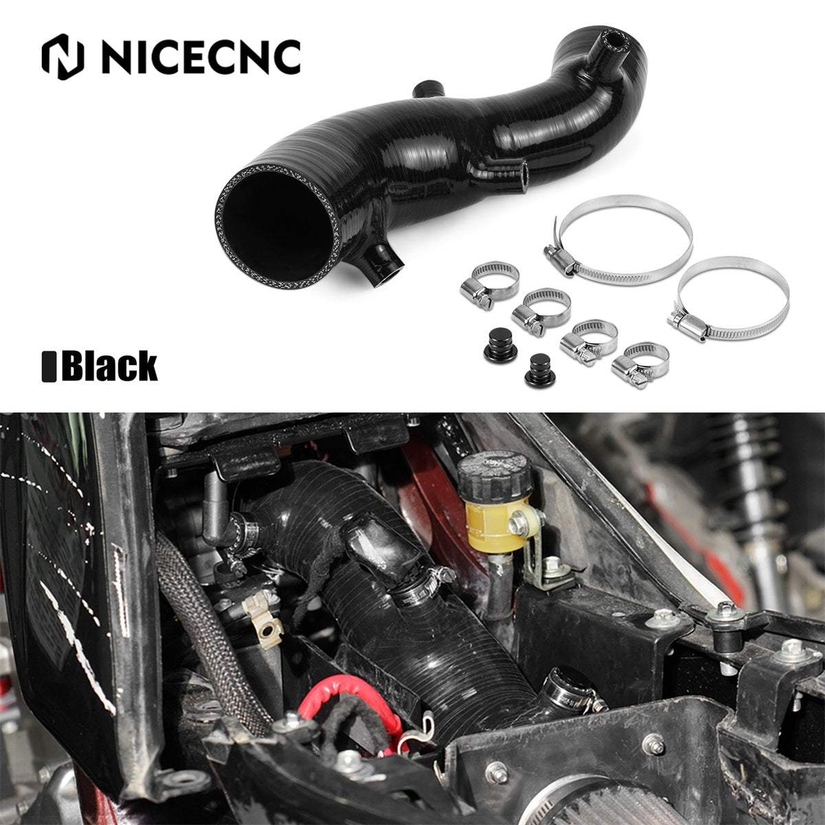ATV Silicone Air Intake Hose Kit For Yamaha Raptor 700 / 700R 2009-2025
