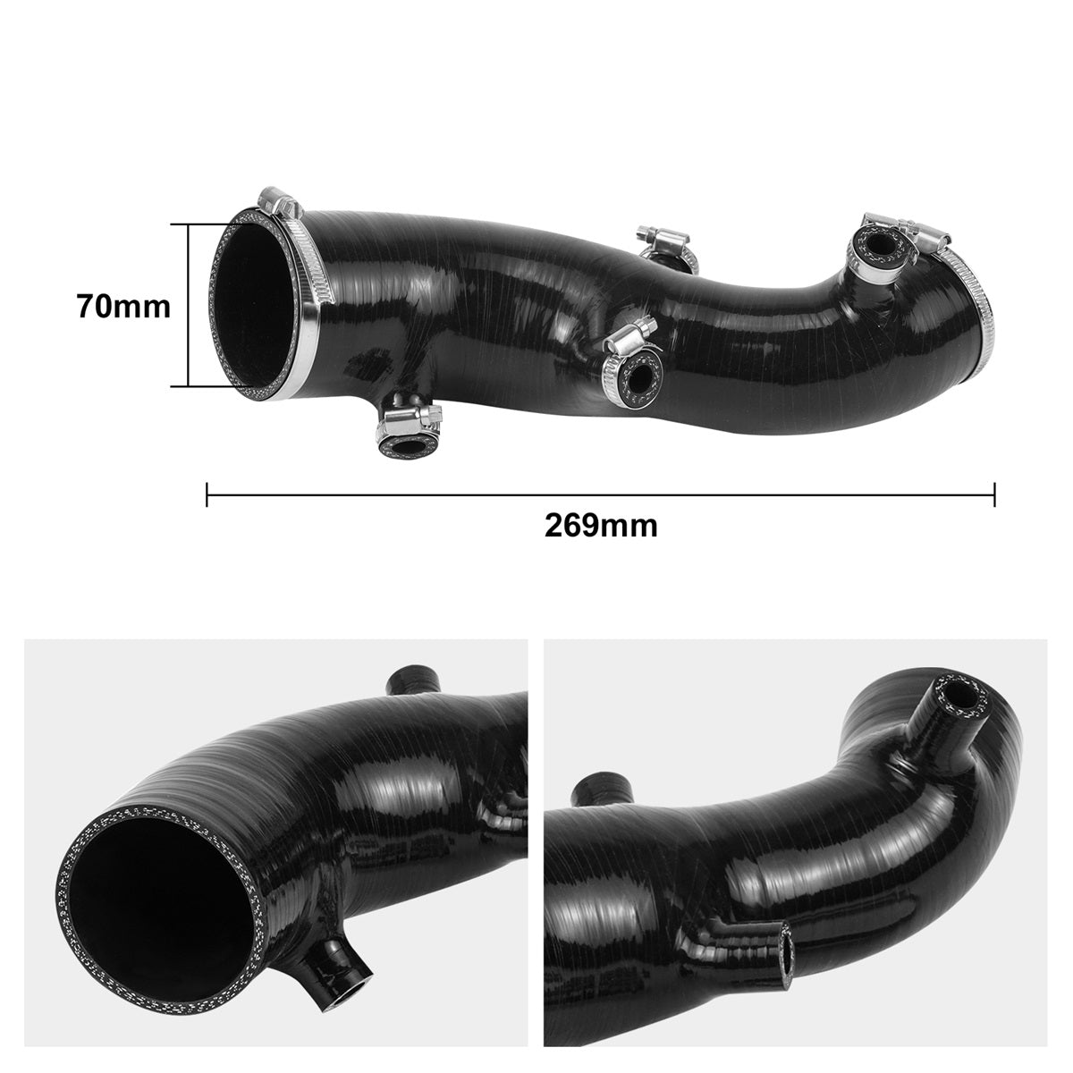 ATV Silicone Air Intake Hose Kit For Yamaha Raptor 700 / 700R 2009-2025