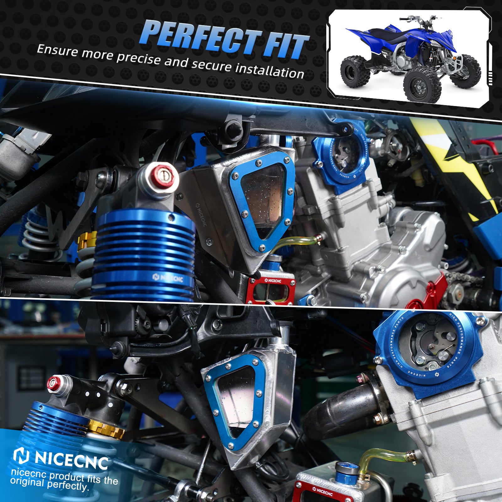 Upgraded 2.1L ATV Transparent Oil Tank Cooler For Yamaha Raptor 700 2013-2024