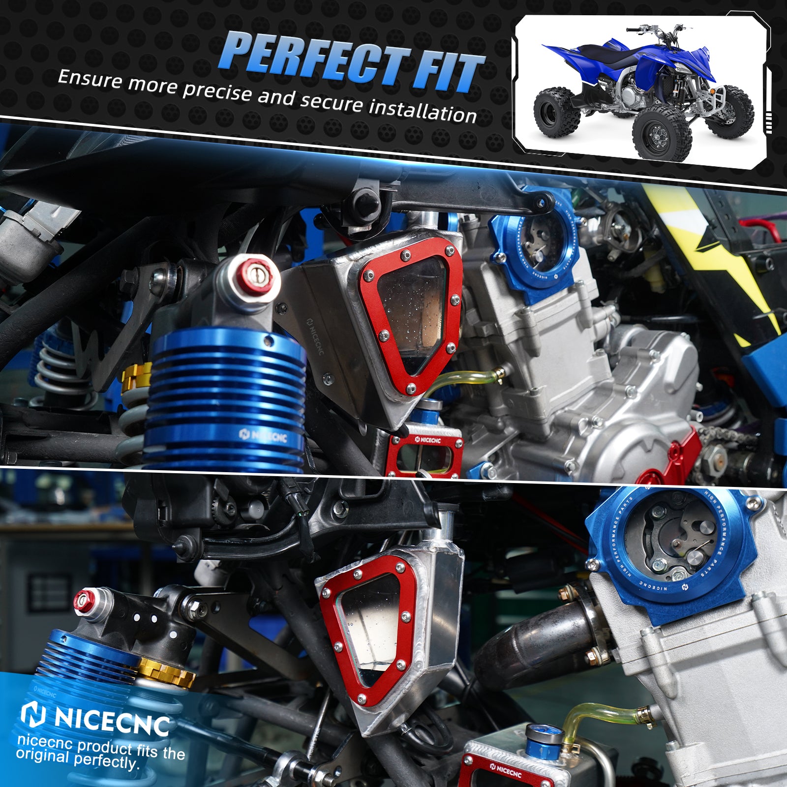 Upgraded 2.1L ATV Transparent Oil Tank Cooler For Yamaha Raptor 700 2013-2024