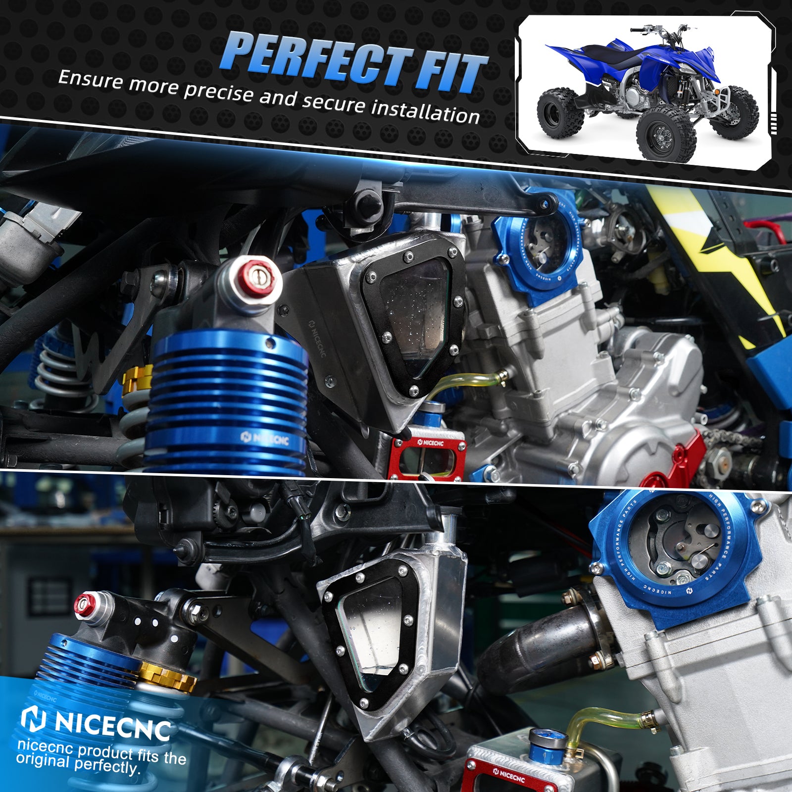 Upgraded 2.1L ATV Transparent Oil Tank Cooler For Yamaha Raptor 700 2013-2024