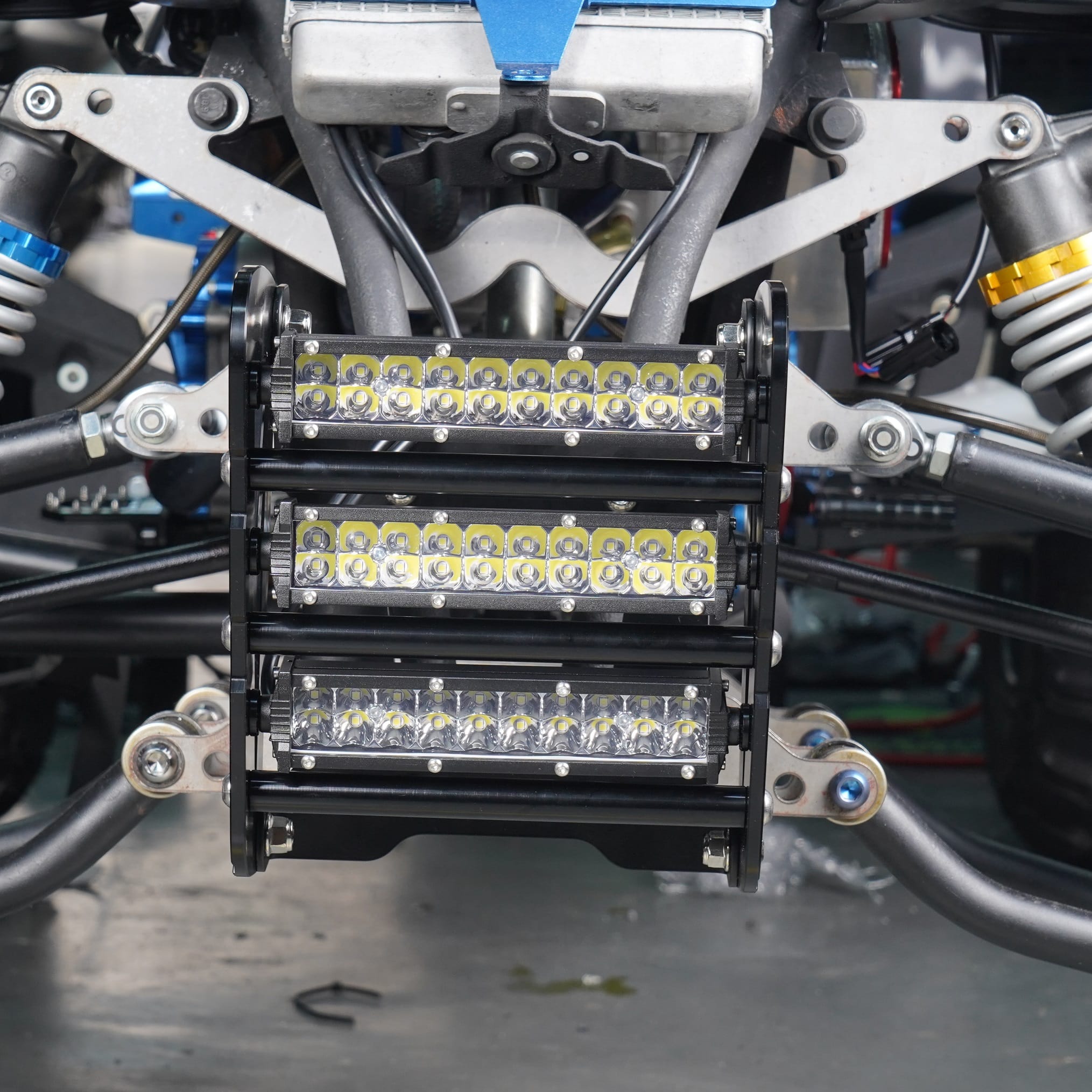 ATV Front Bumper w/60W LED Headlight Light Bar Mount Bracket For Yamaha Raptor 700