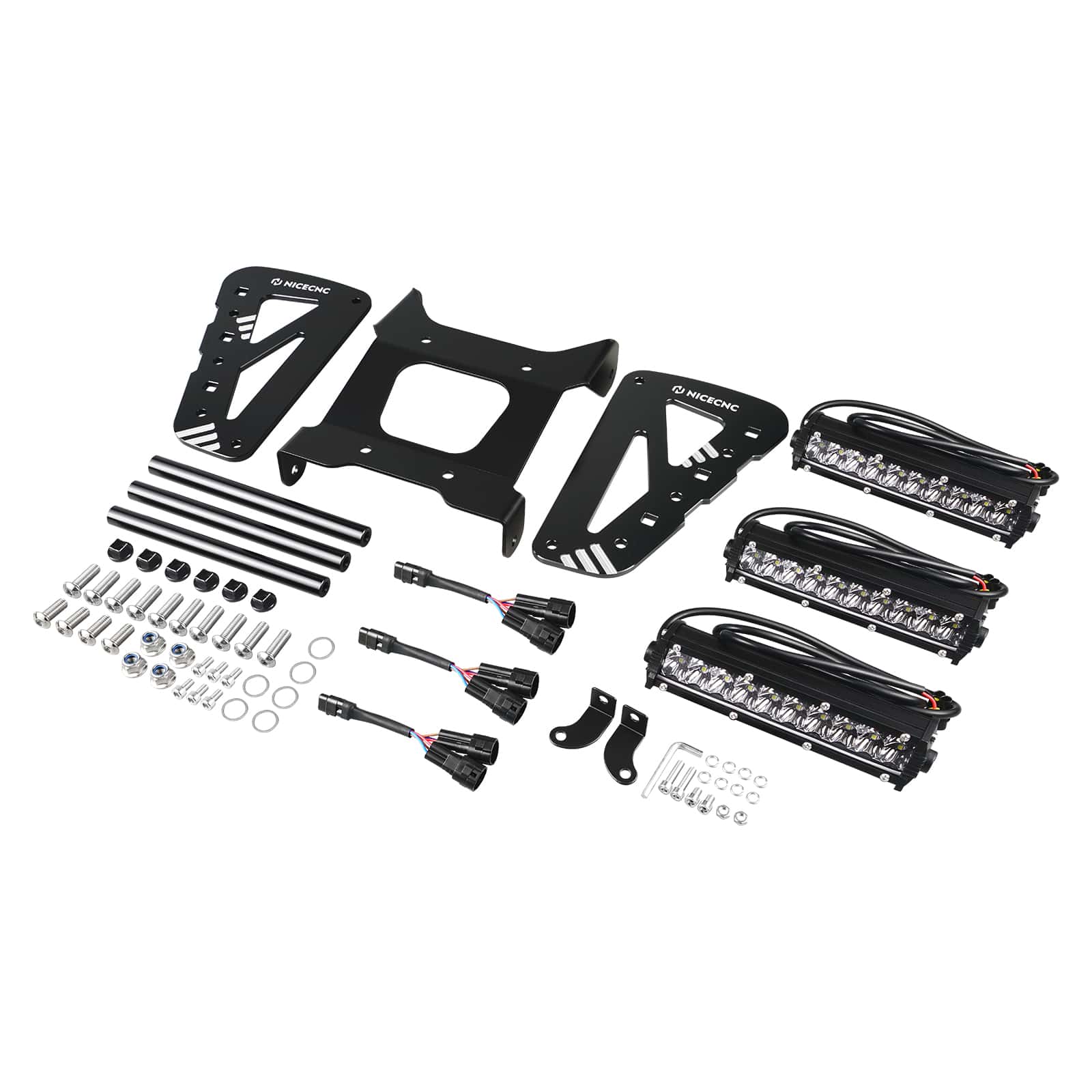 ATV Front Bumper w/60W LED Headlight Light Bar Mount Bracket For Yamaha Raptor 700