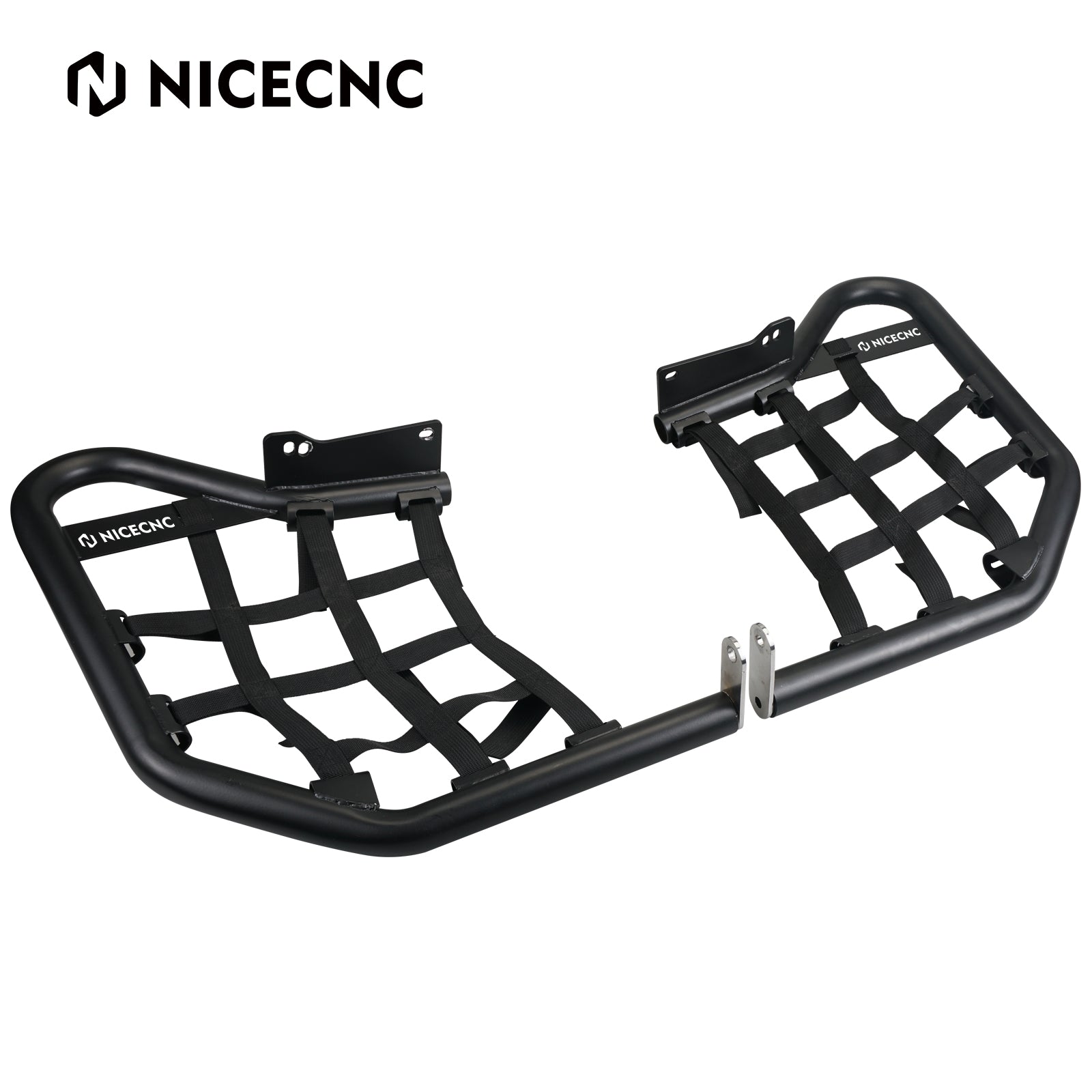 Pair ATV Nerf Bars Peg Heel Guards Netted Protection For Yamaha Raptor 700 06-24