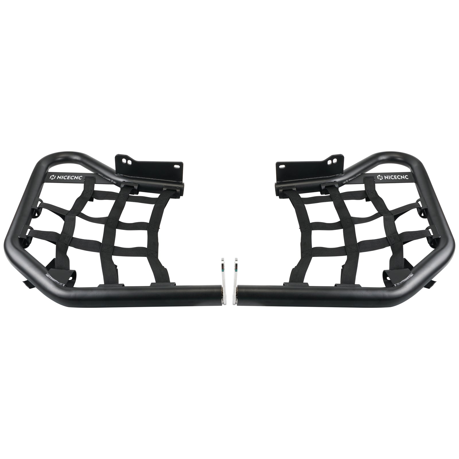 Pair ATV Nerf Bars Peg Heel Guards Netted Protection For Yamaha Raptor 700 06-24