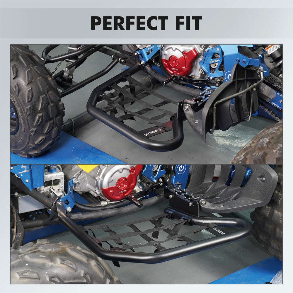 Yamaha Raptor 700 R ATV Foot Peg Nerf Bars Heel Guards w/Webbing