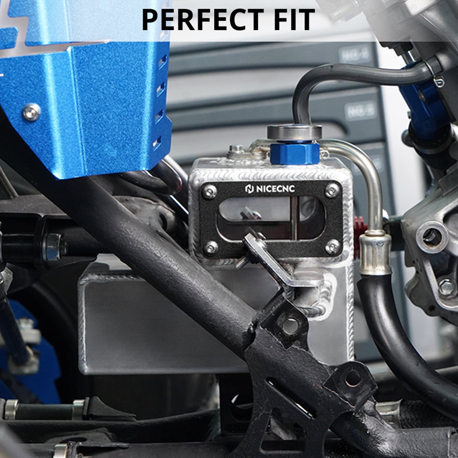 Upgraded 2.1L ATV Transparent Oil Tank Cooler For Yamaha Raptor 700 2013-2024
