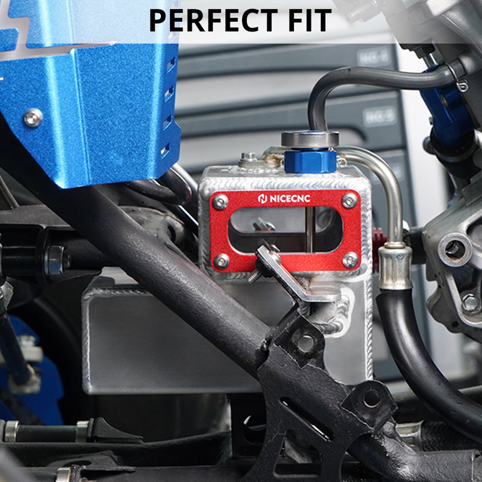 Upgraded 2.1L ATV Transparent Oil Tank Cooler For Yamaha Raptor 700 2013-2024