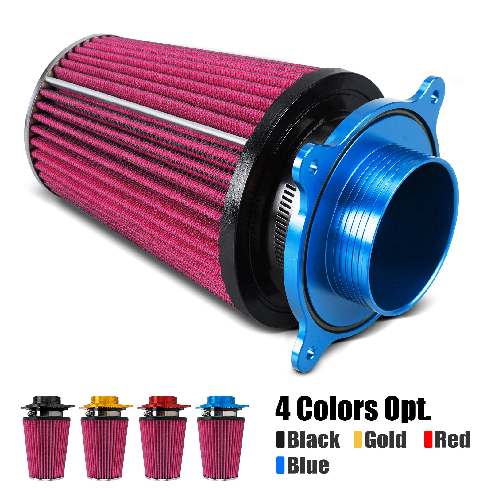 ATV High-Flow Air Filter Intake Cleaner w/Adaptor Kit For Yamaha Raptor 700 700R