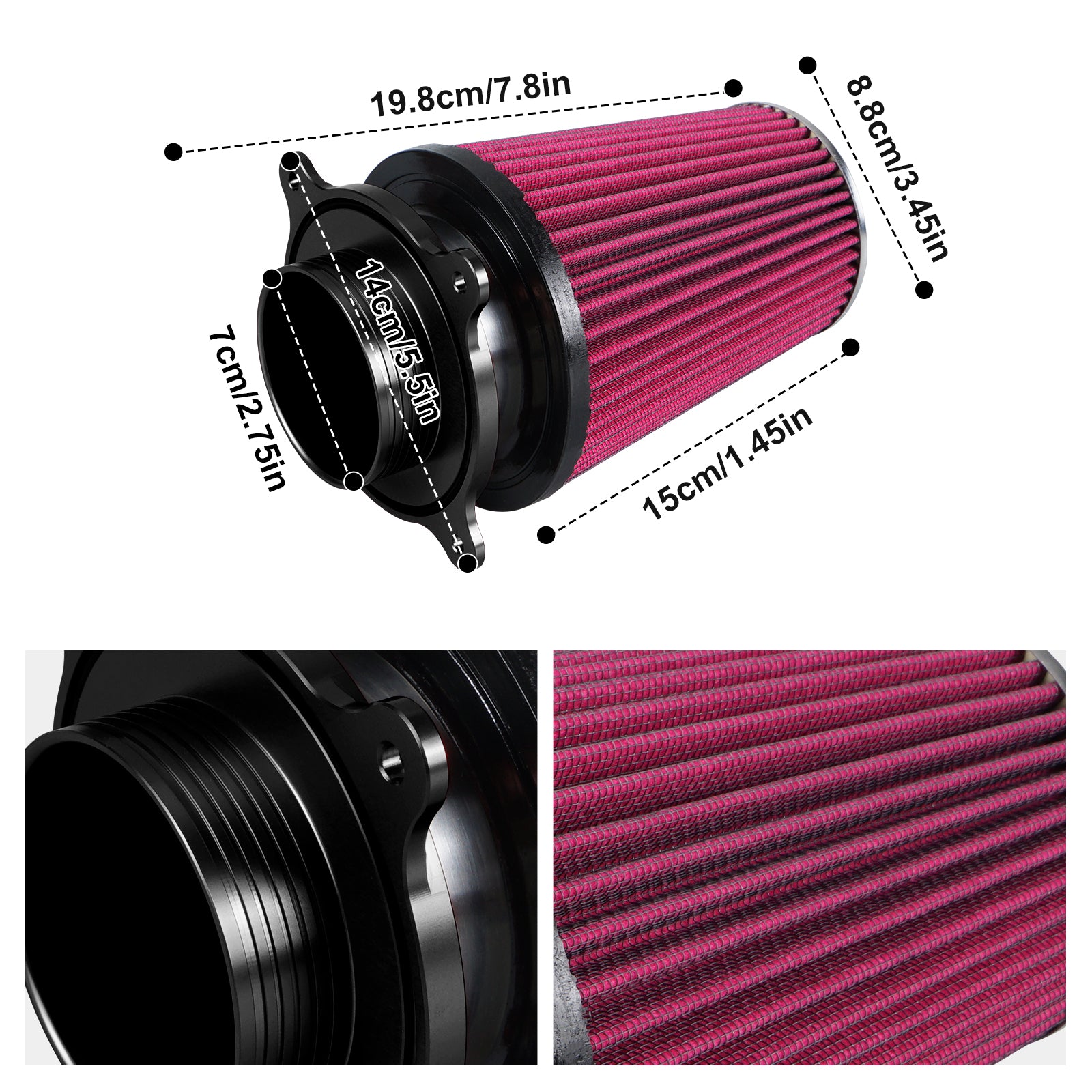 ATV High-Flow Air Filter Intake Cleaner Airbox Lid Cover Kit For Yamaha Raptor 700 R