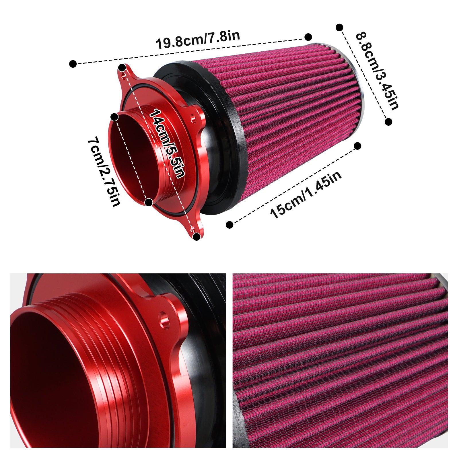 ATV High-Flow Air Filter Intake Cleaner Airbox Lid Cover Kit For Yamaha Raptor 700 R