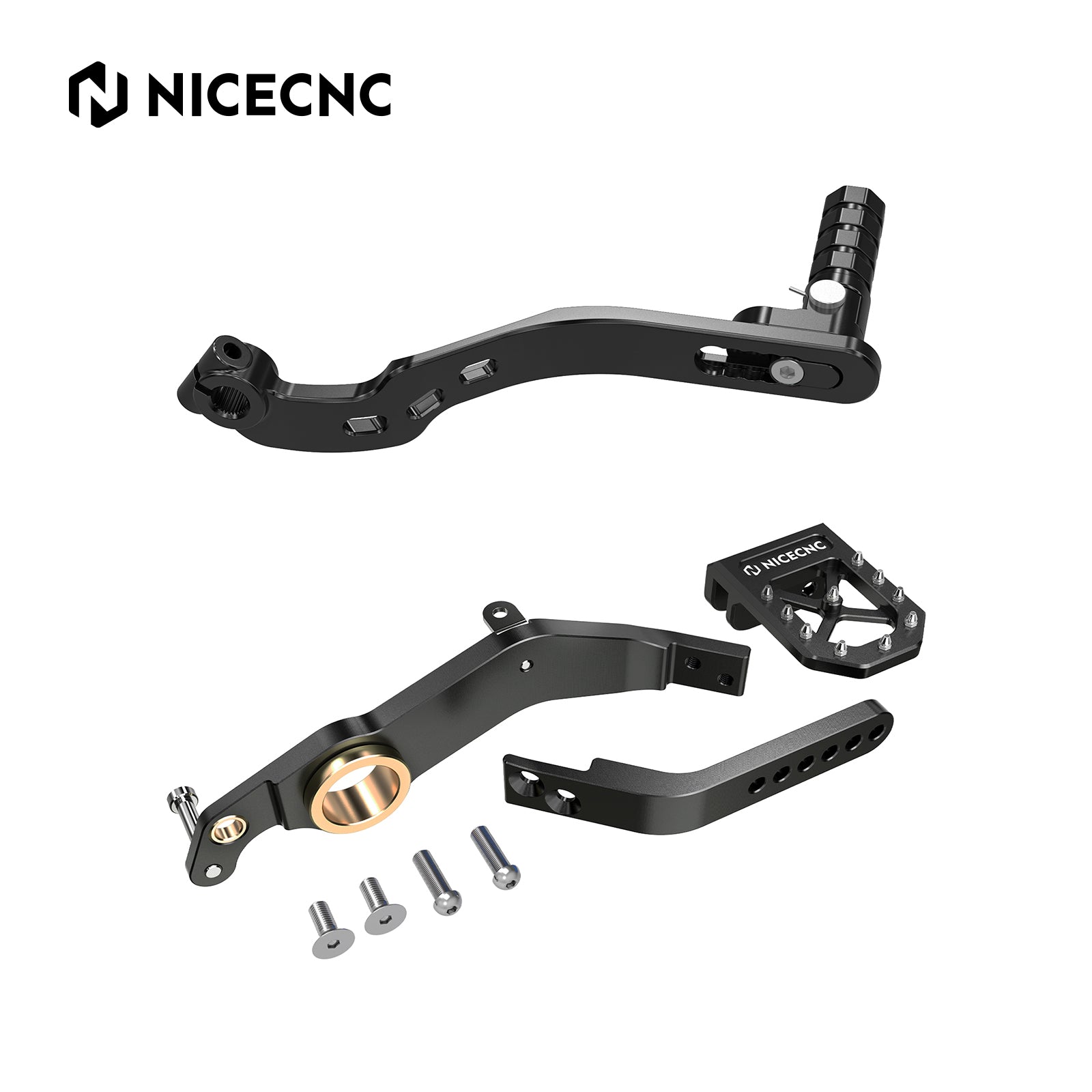 ATV Folding Shift Lever + Adjustable Rear Foot Brake Pedal For Yamaha Raptor 700 R 13-26