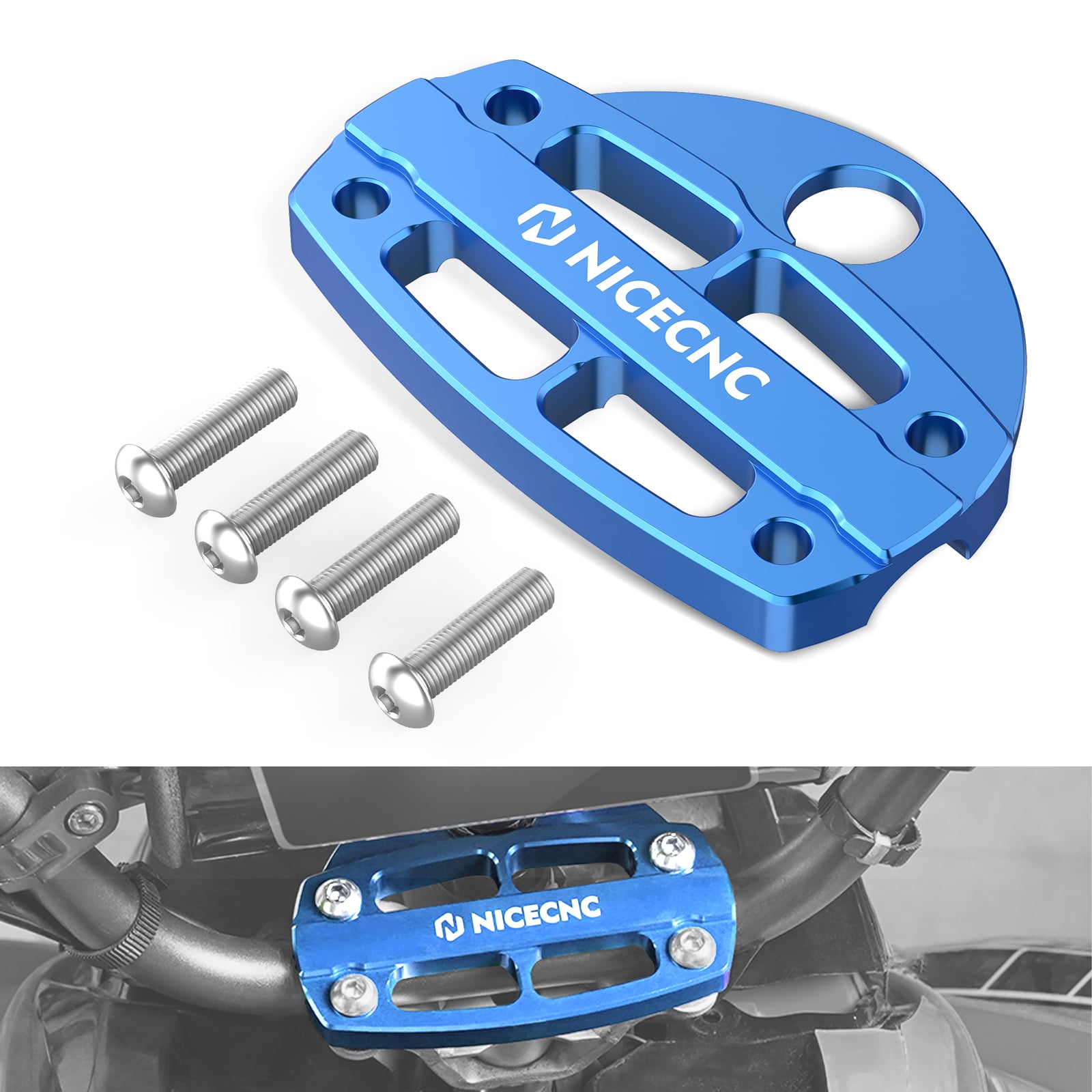 ATV Handlebar Mounting Clamp w/Key Guard For Yamaha Raptor 700 700R 2006-2026