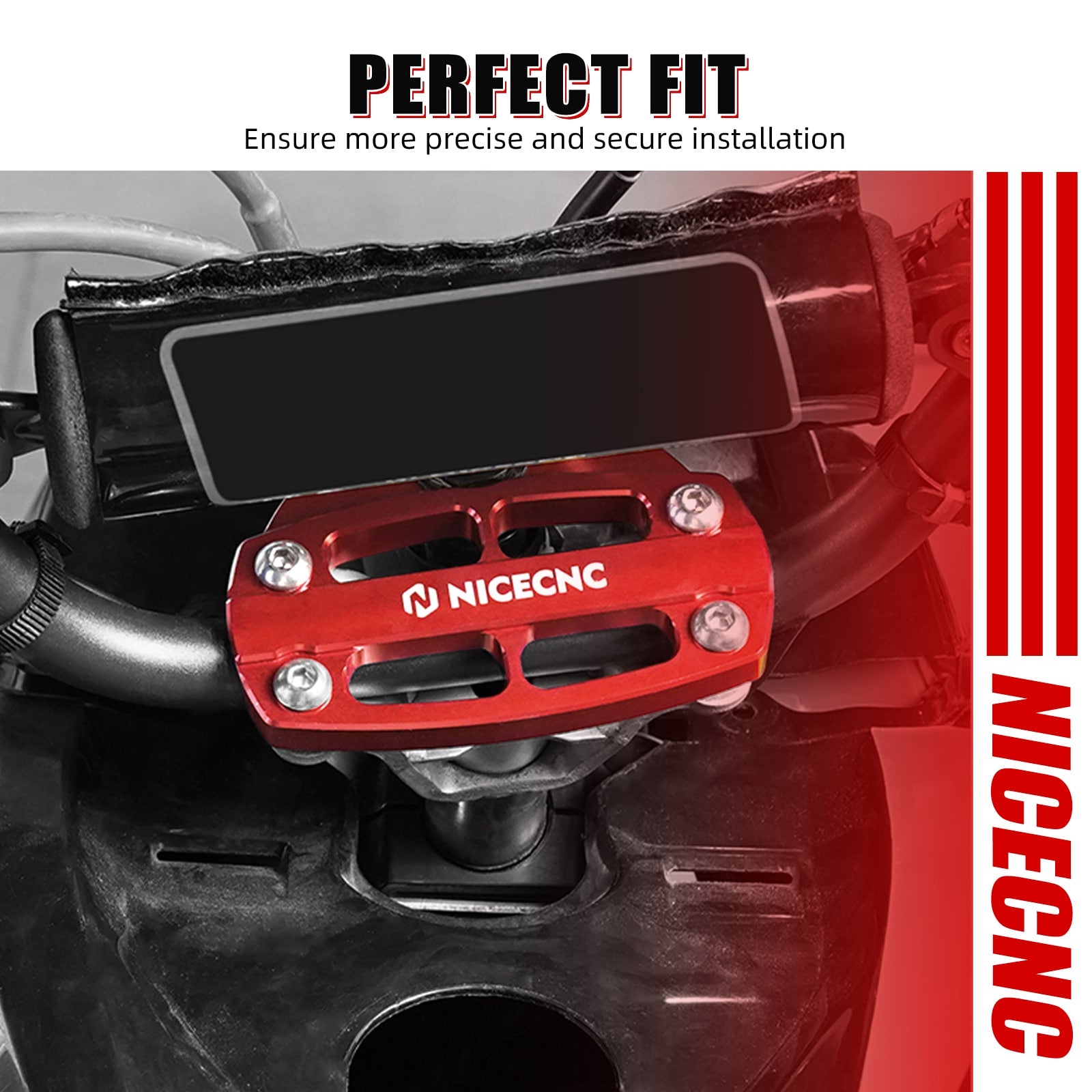 ATV Handlebar Mounting Clamp w/Key Guard For Yamaha Raptor 700 700R 2006-2026