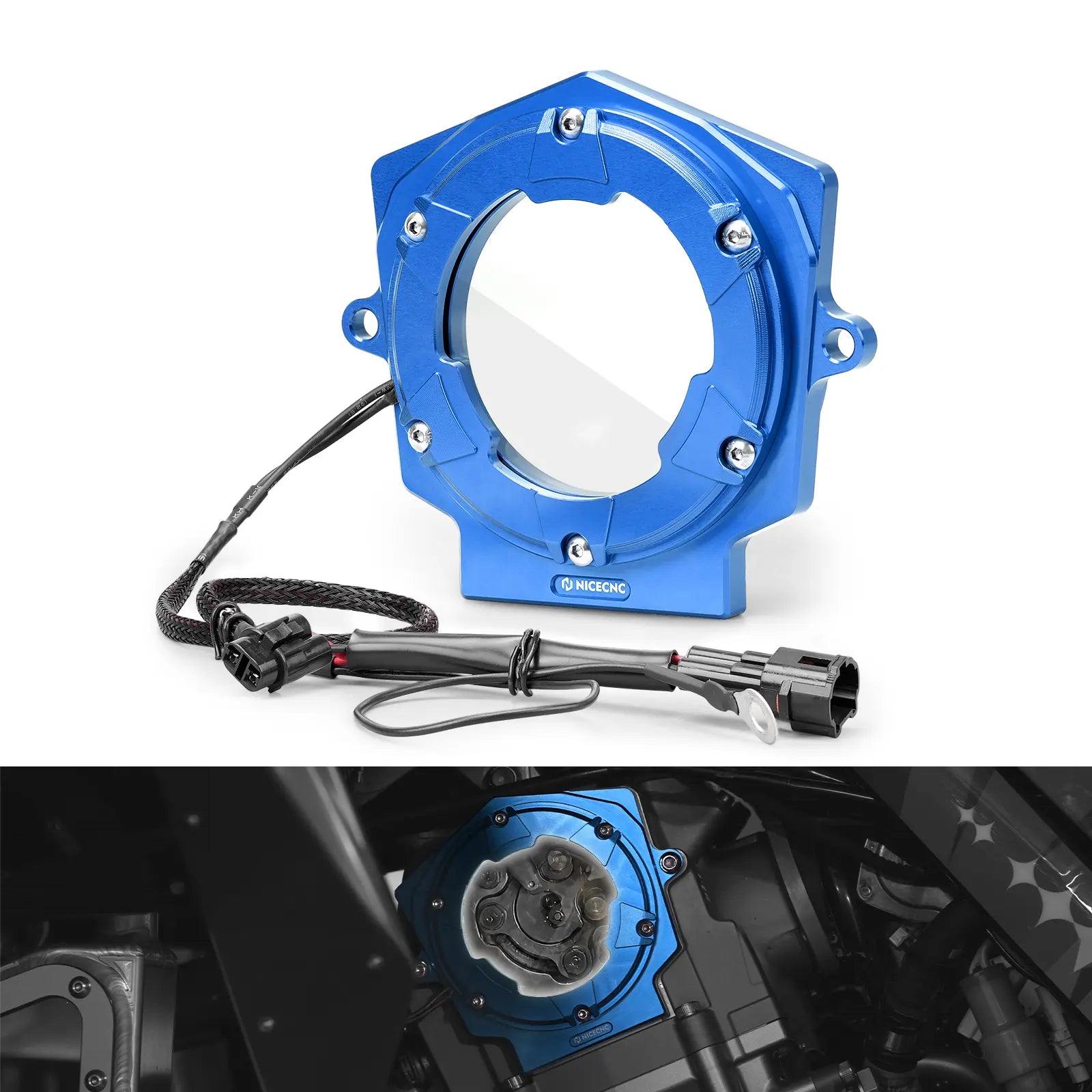 LED Cylinder Head Cam Shaft Cover w/Strip + Plug For Yamaha Raptor 700 R 06-26