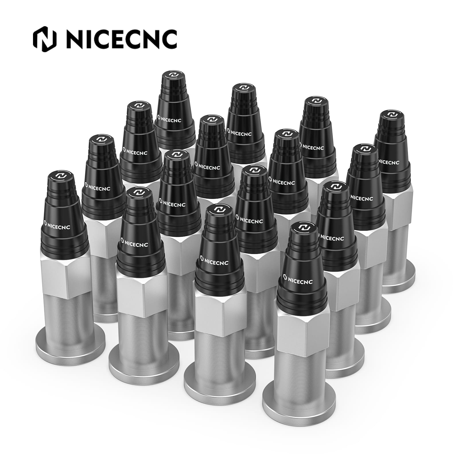 NICECNC 16pc Blue Aluminum Wheel Lug Nuts – For Yamaha Raptor 700R/700 YFM700R (2006-2021)