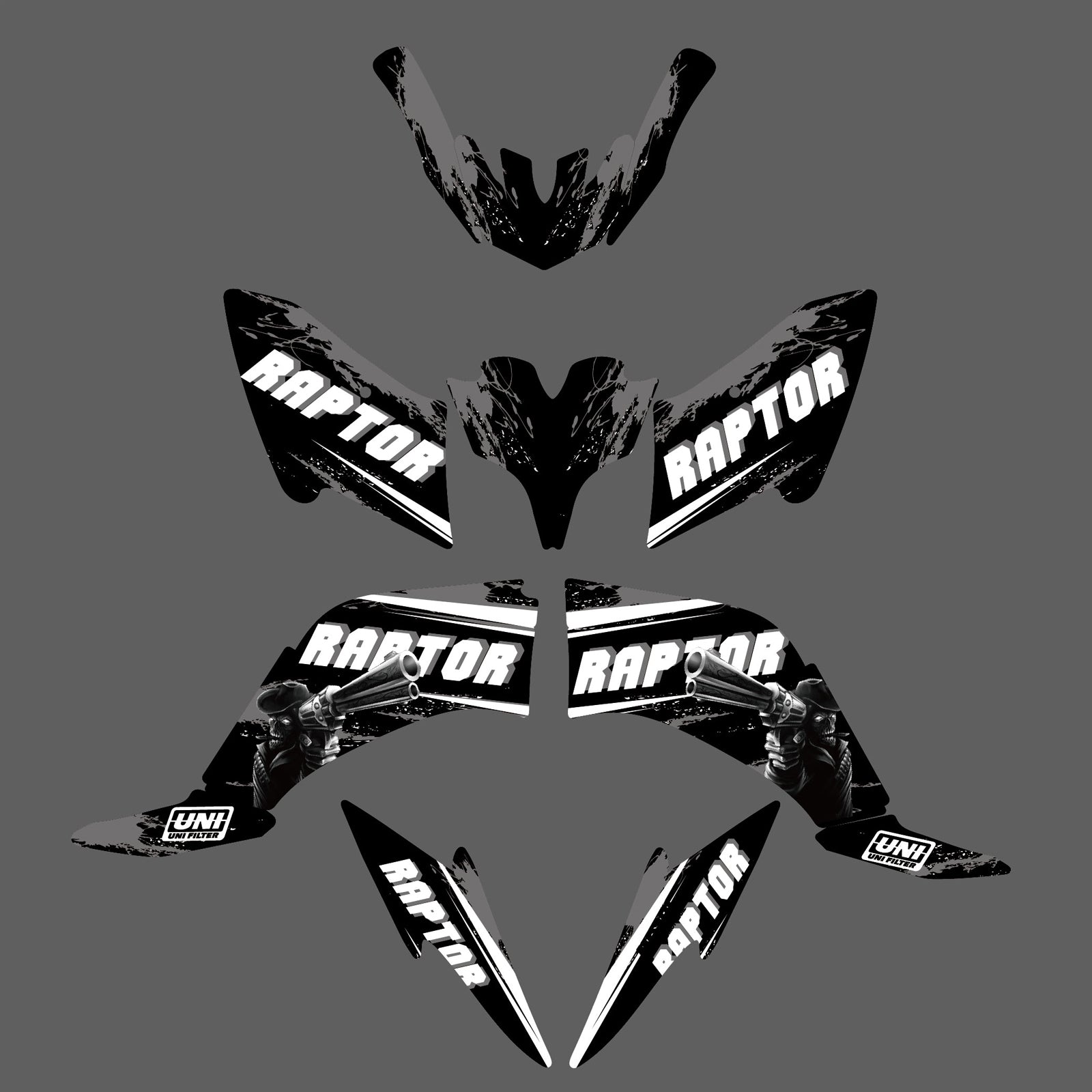 Team Graphics Background Decal Sticker For YAMAHA Raptor 125/250 2008-2013