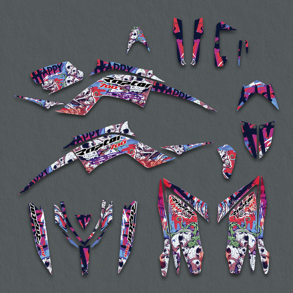 ATV Decals Full Graphics For YAMAHA RAPTOR 700 2013-2023