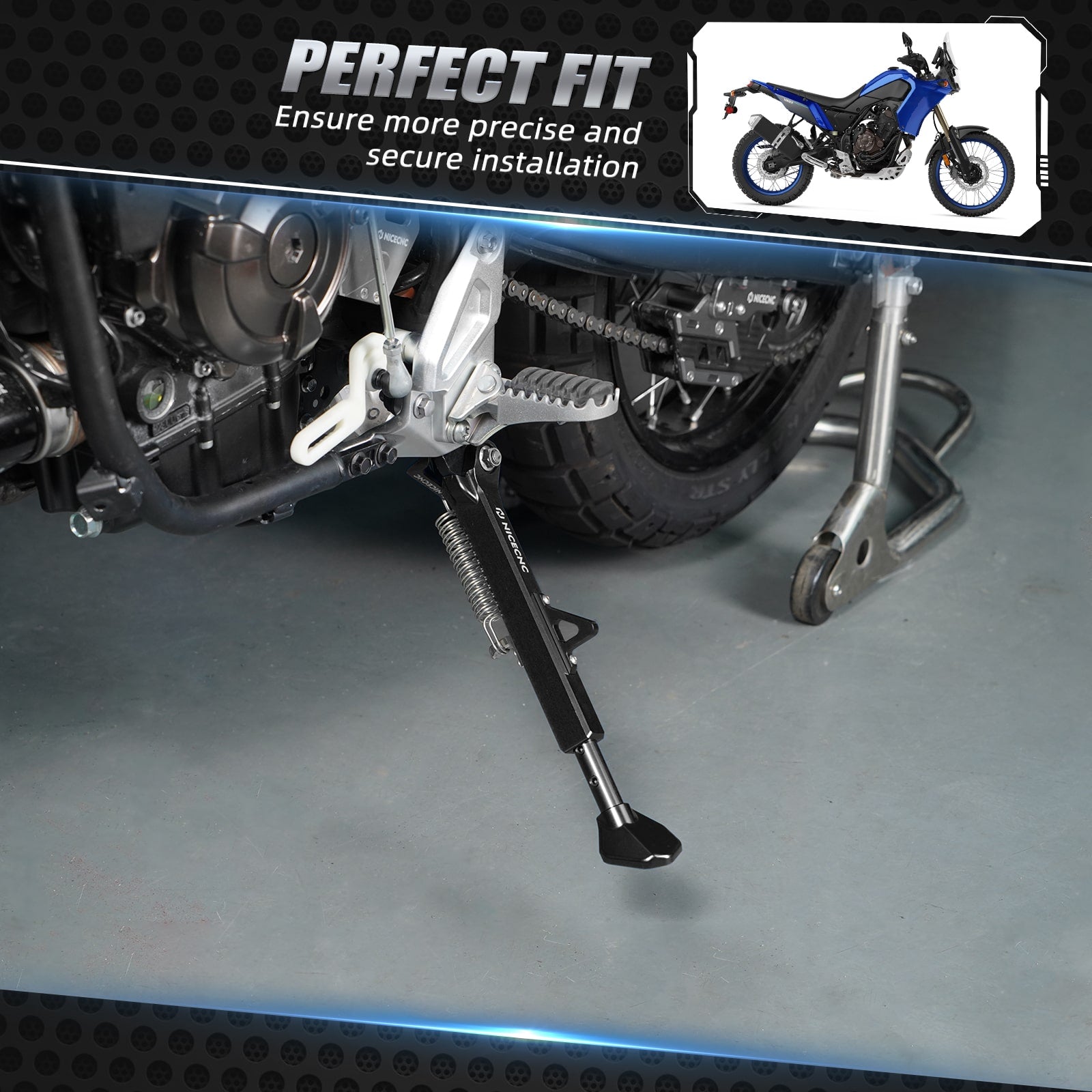 Adjustable Side Stand Kickstand for Yamaha Tenere 700 / XTZ700 2019-2024 Rally Edition 2020-2024