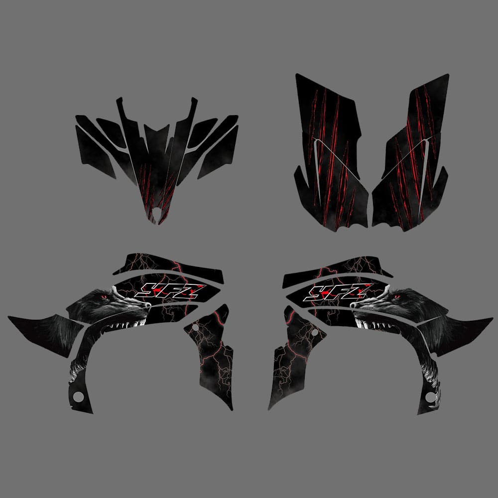 ATV Full Background Graphics Decal Stickers Kit for YAMAHA YFZ450R 2009-2012