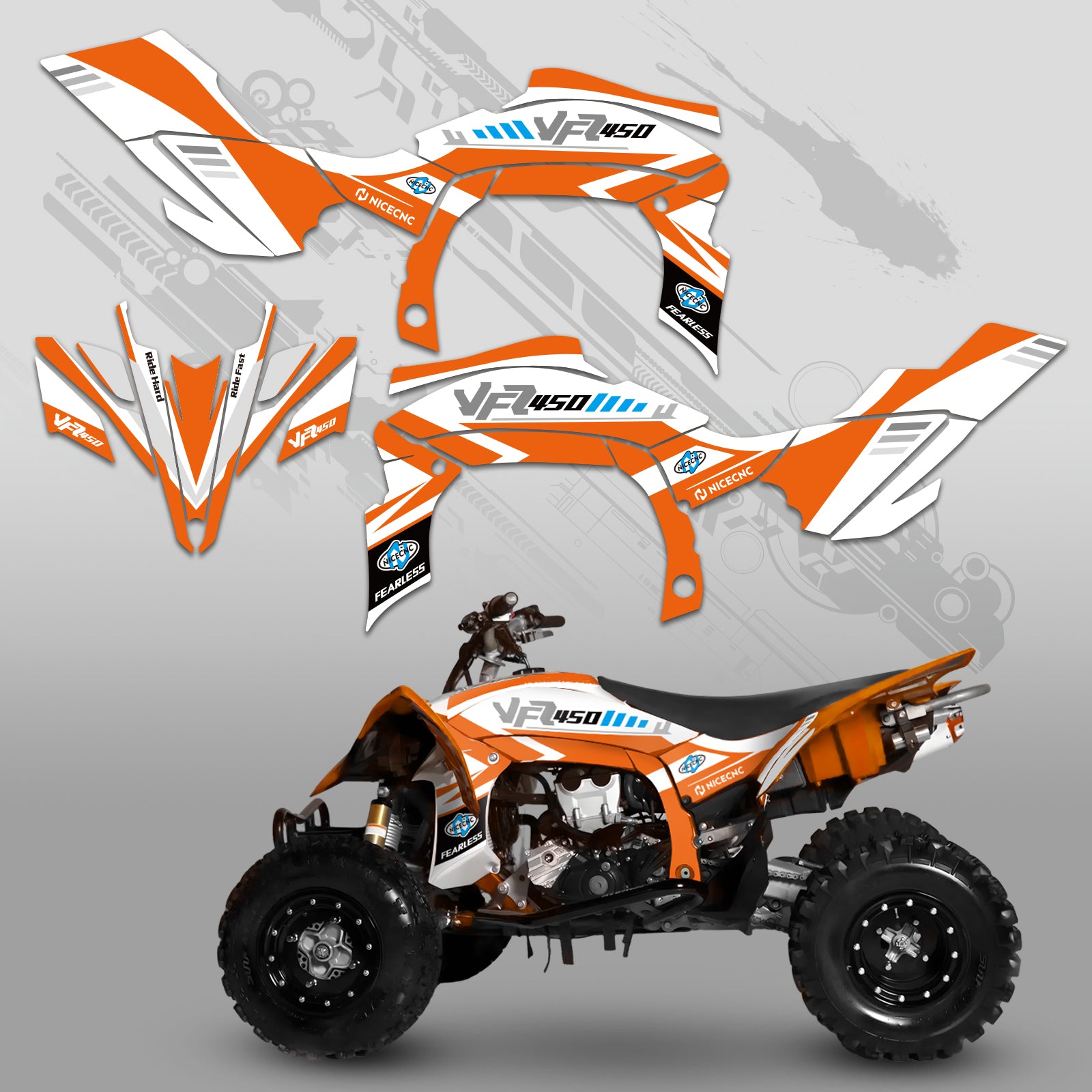 ATV Full Graphics Decals Stickers Set For YAMAHA YFZ450R YFZ450X 2009-2013