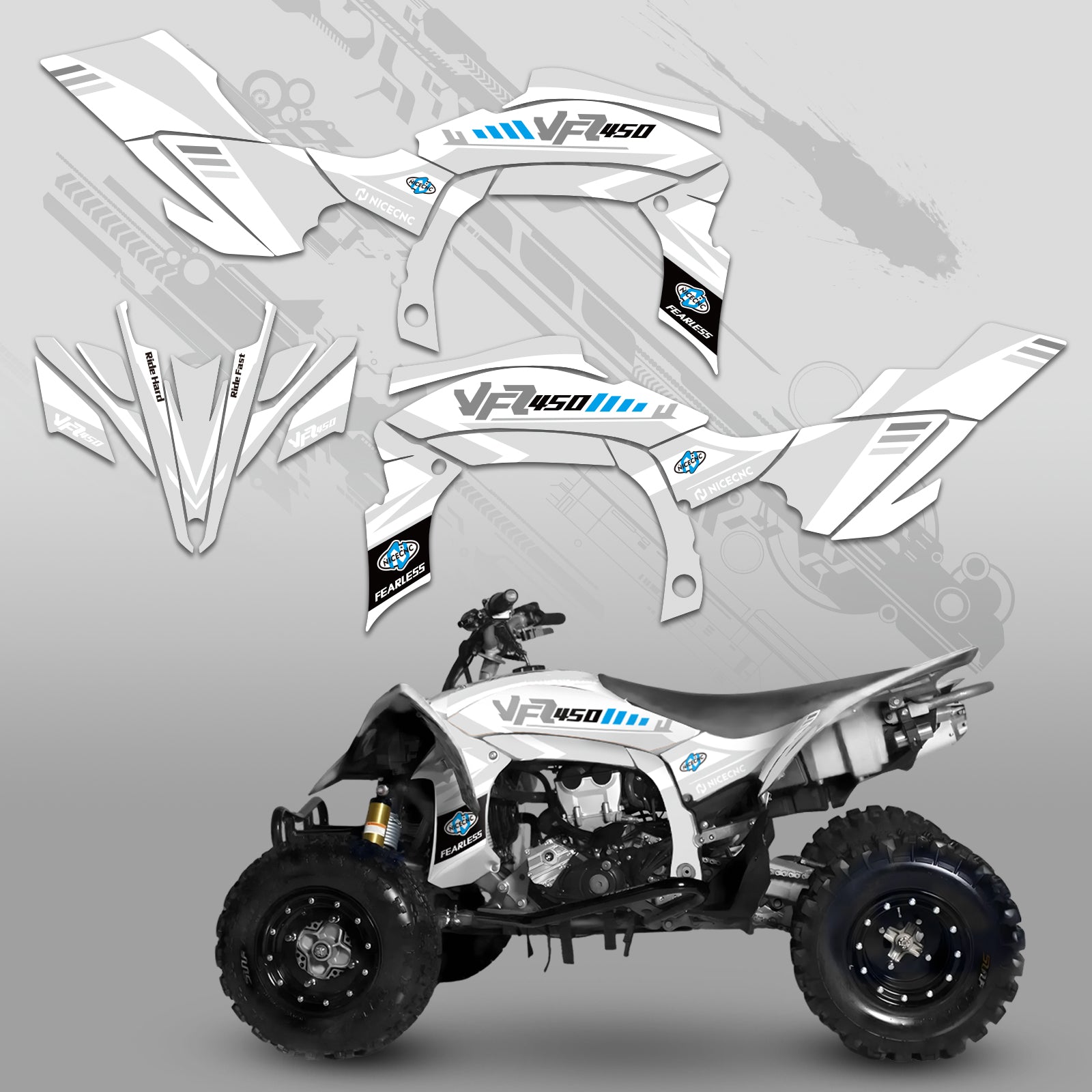 ATV Full Graphics Decals Stickers Set For YAMAHA YFZ450R YFZ450X 2009-2013