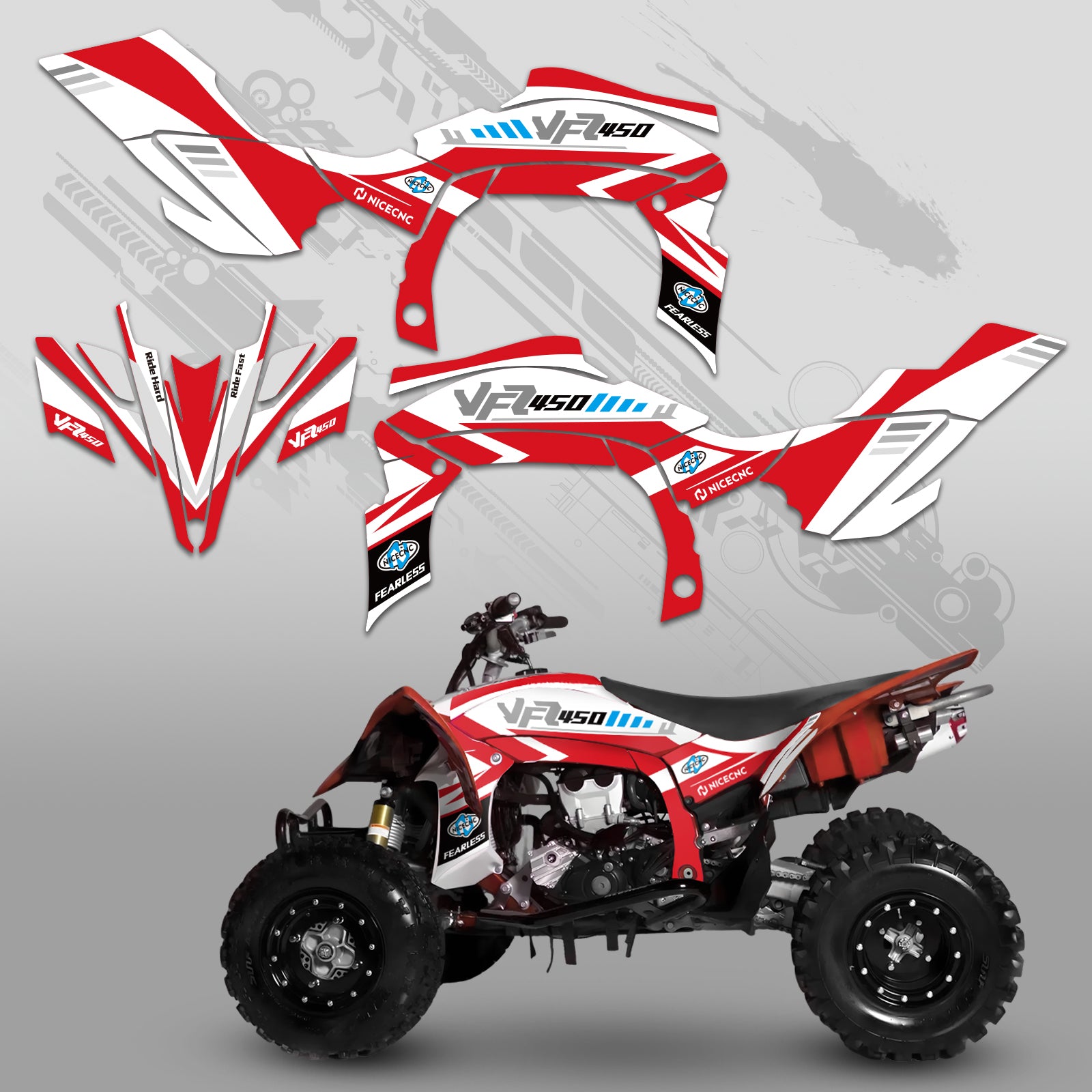 ATV Full Graphics Decals Stickers Kit For YAMAHA YFZ450R YFZ450X 2009-2013