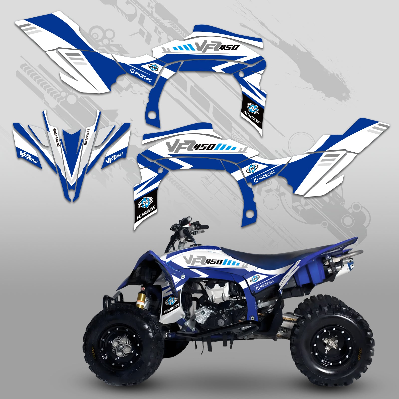 ATV Full Graphics Decals Stickers Kit For YAMAHA YFZ450R YFZ450X 2009-2013