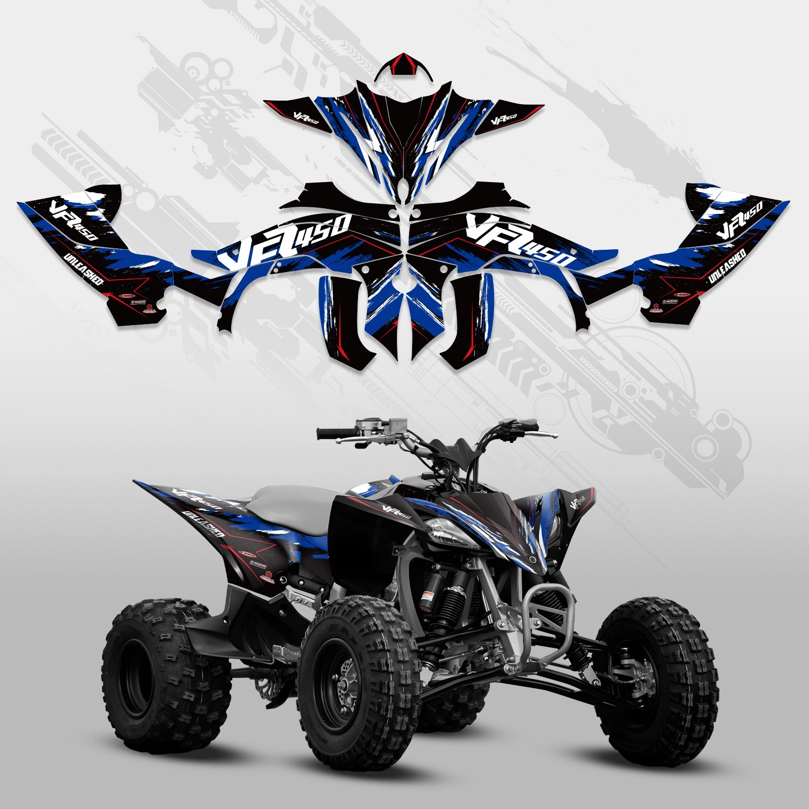 ATV Full Graphics Decals Stickers Kit For YAMAHA YFZ450R 2014-2022