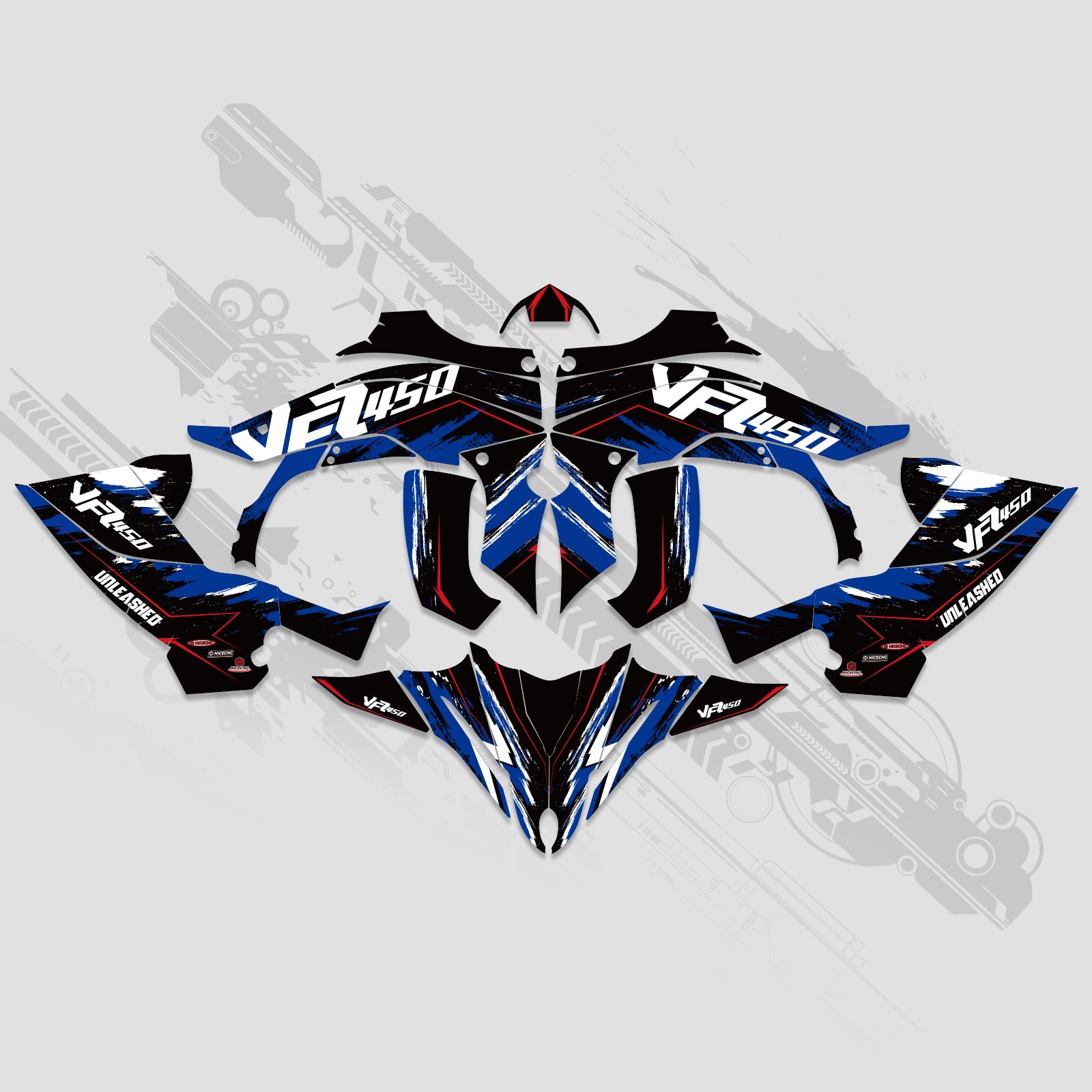 ATV Full Graphics Decals Stickers Kit For YAMAHA YFZ450R 2014-2022