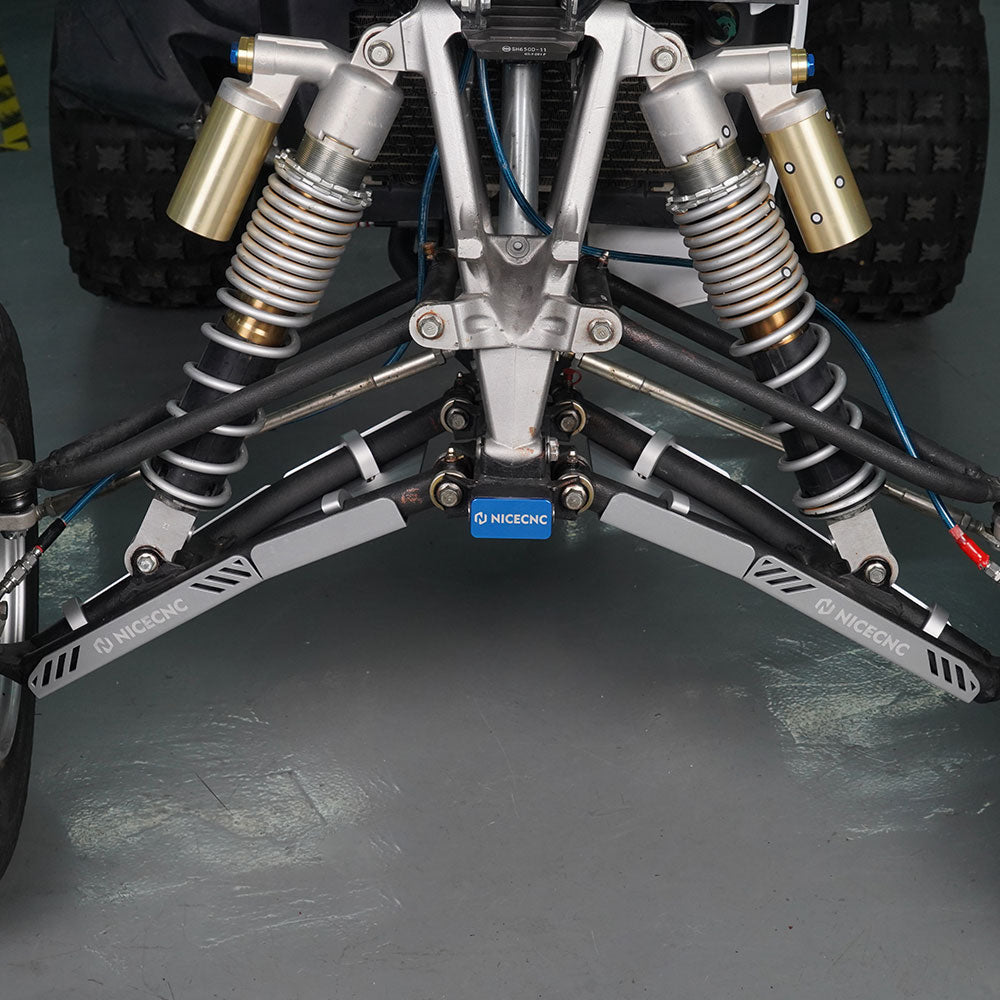 NICECNC Full Chassis Skid Plate For Yamaha YFZ450R / YFZ450X 2009-2024 - Black Aluminum, With Mounting Hardware