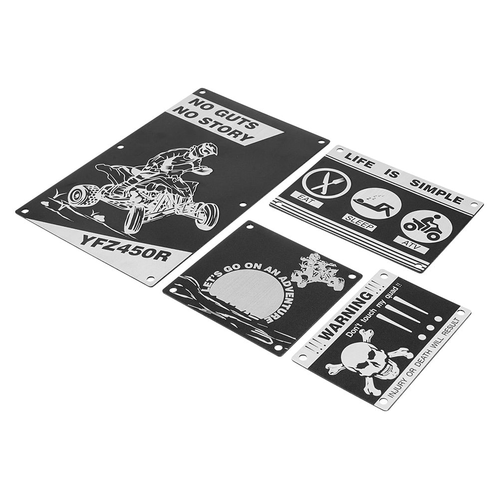 ATV Fender Warning Tags Stickers Badges Plates For Yamaha YFZ450R 2009-2024