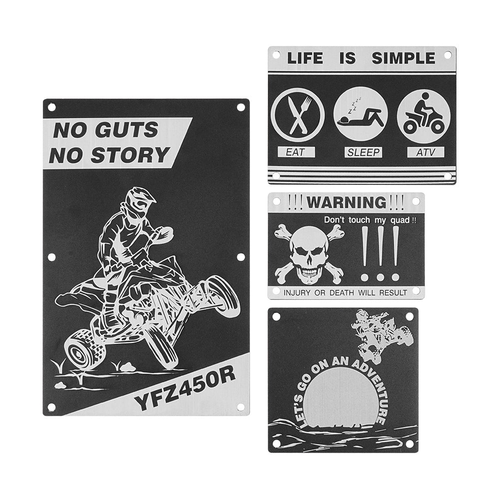 ATV Fender Warning Tags Stickers Badges Plates For Yamaha YFZ450R 2009-2024