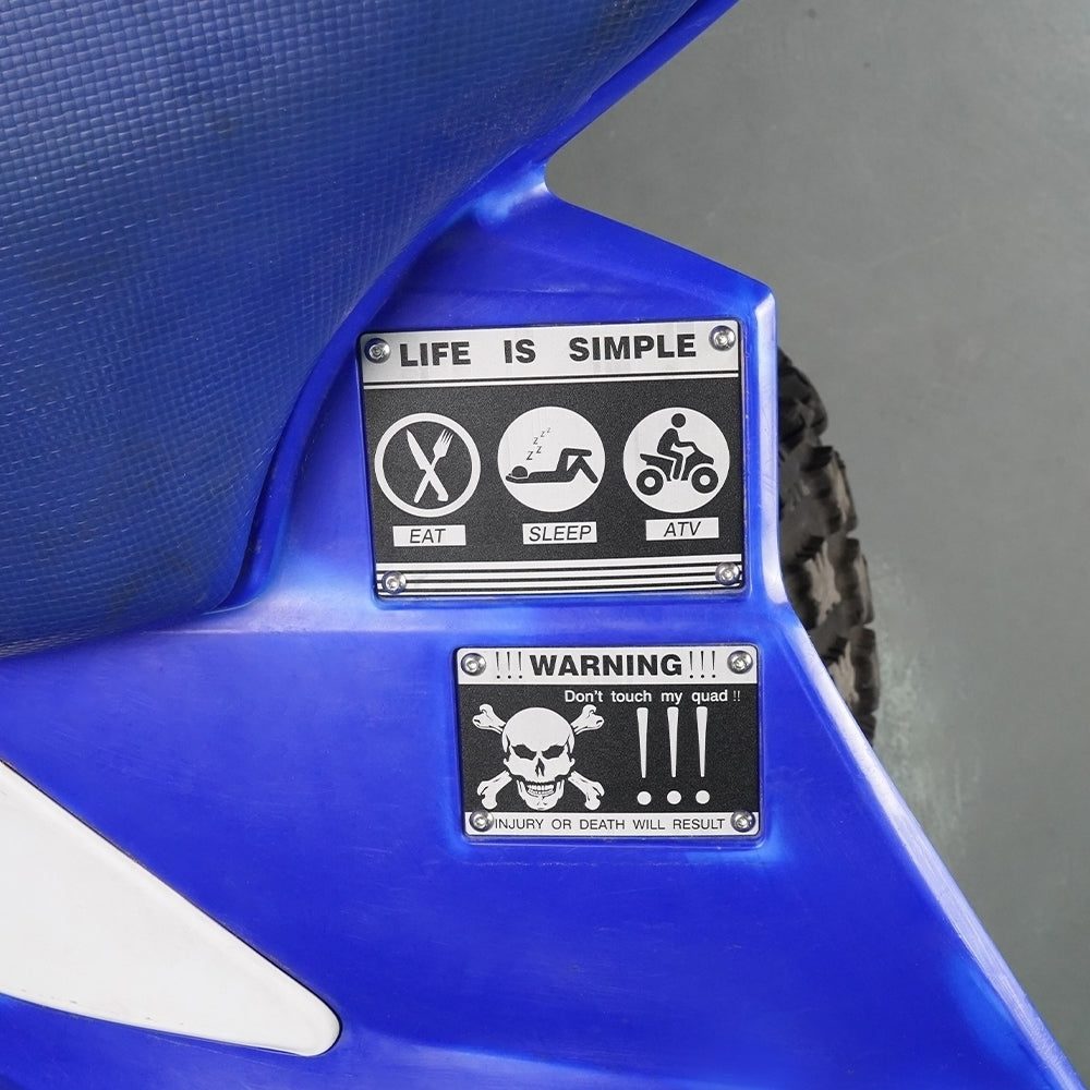 4x Fender Warning Sign Tags Plates Badges For Yamaha YFZ450R 2009-2024