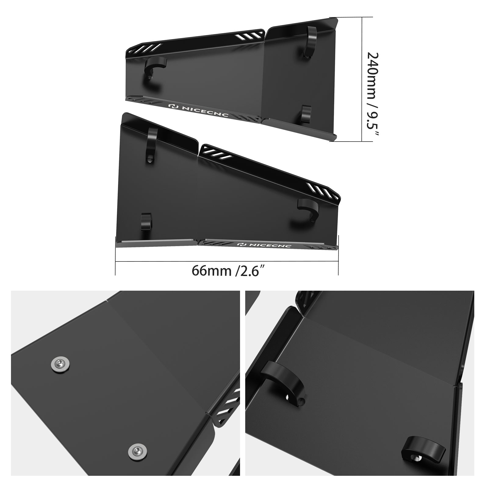 Front A-Arm Skid Plate Guard Protector Kit For Yamaha YFZ450R 2009-2026