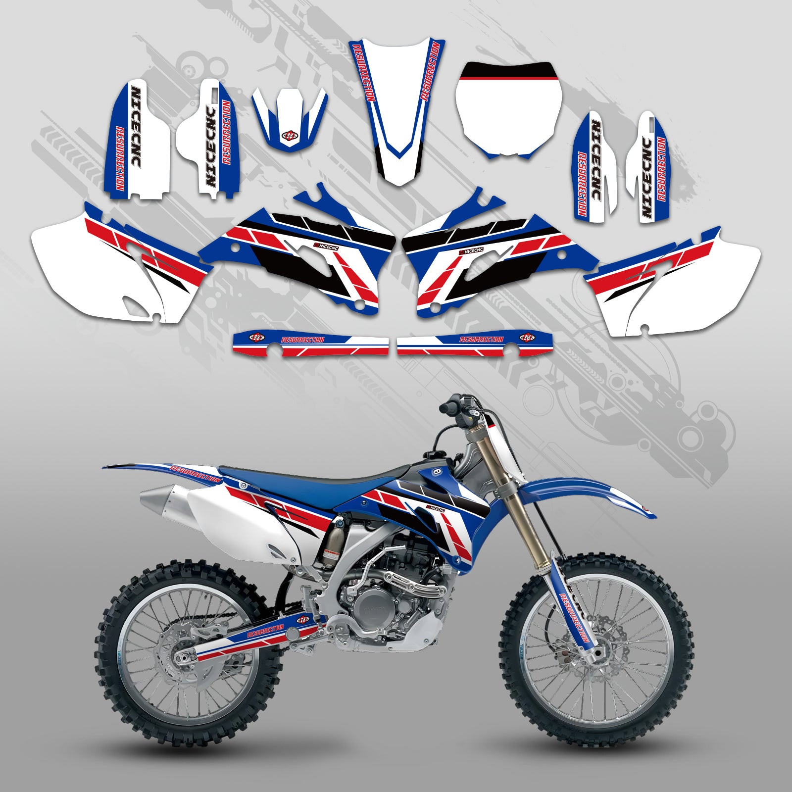 Motorcycle Full Graphics Decals Stickers Kit For YAMAHA YZ250F YZ450F 2006-2009