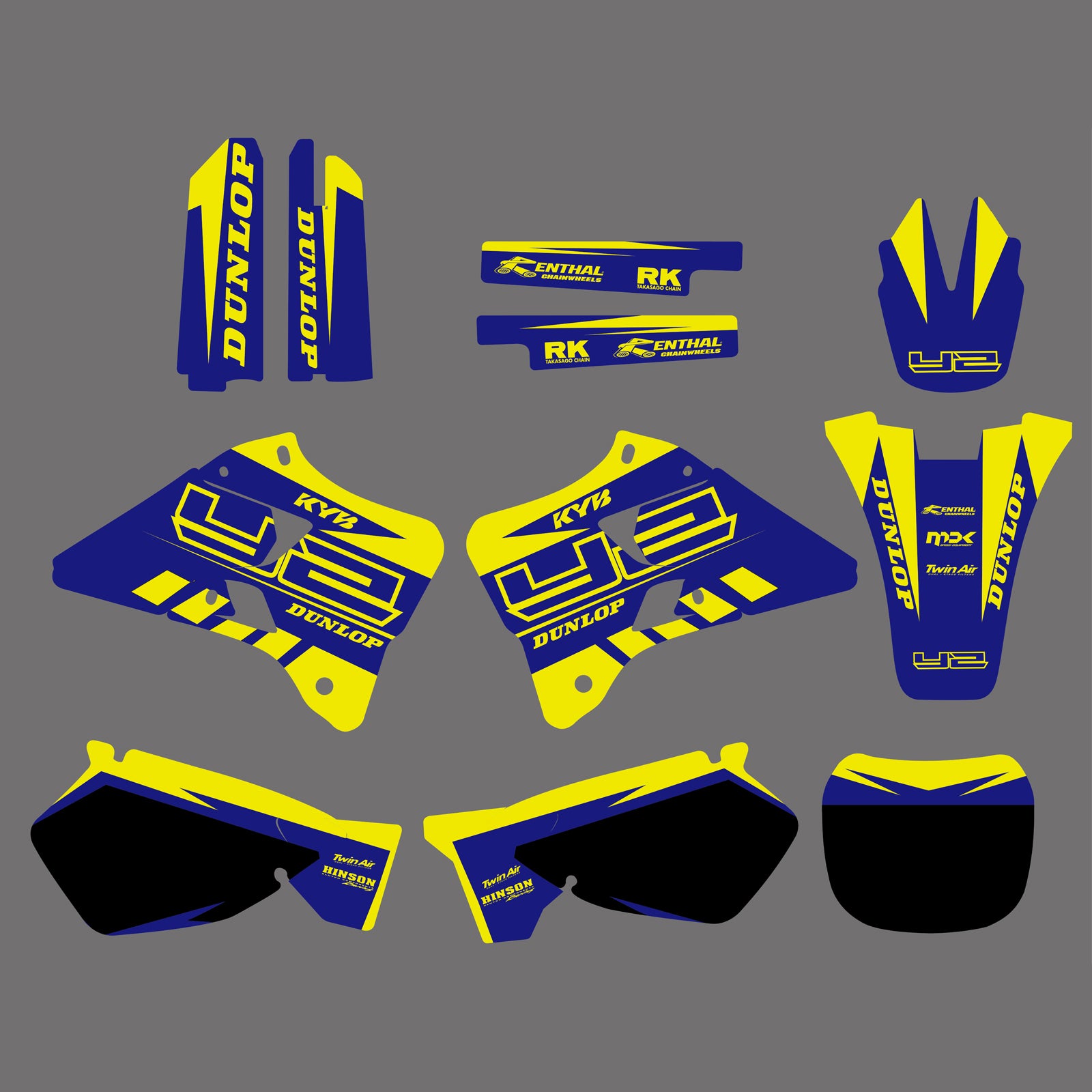 Team Graphics Decals Stickers For Yamaha YZ125 YZ250 1996-2001