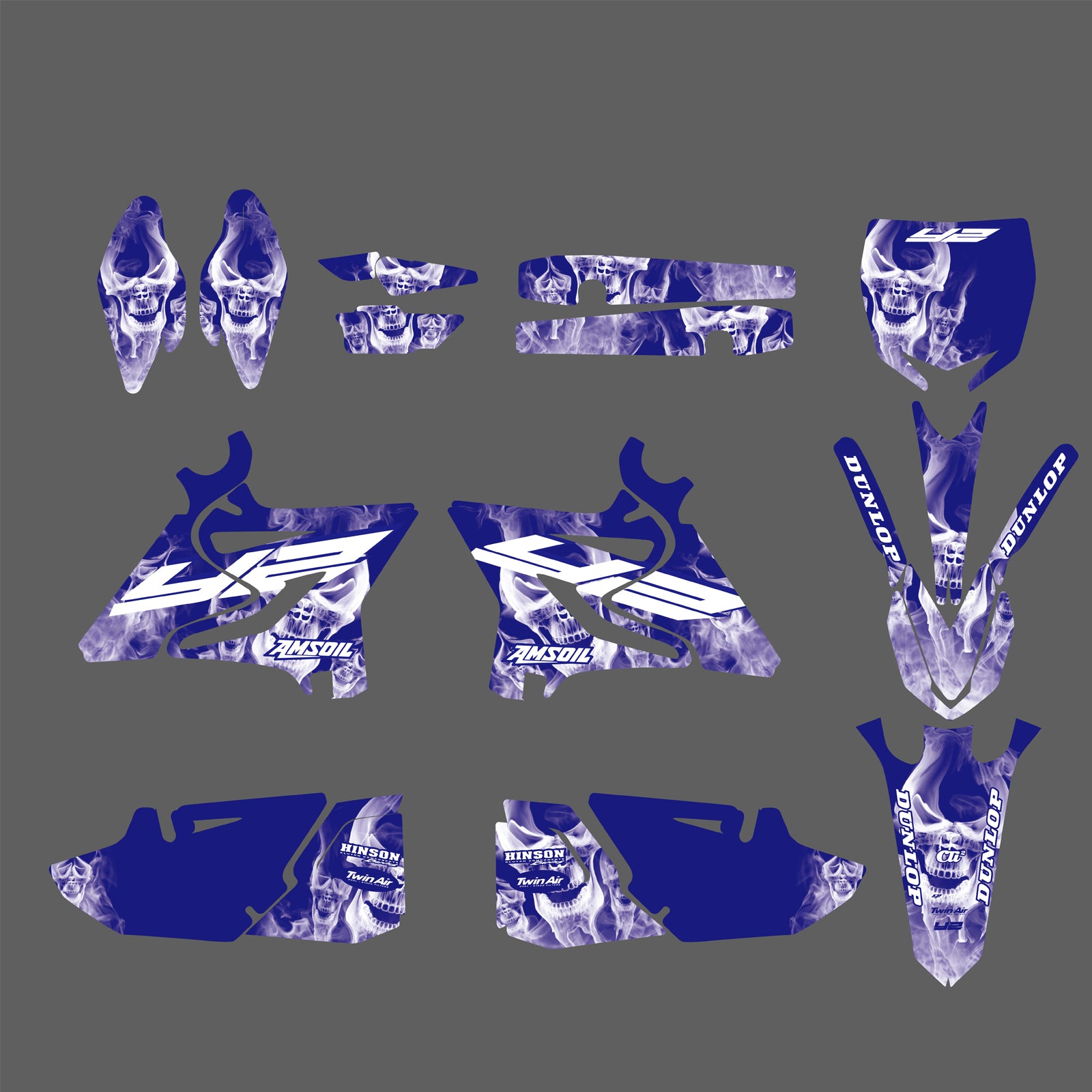 Team Graphics Decals Stickers Kit For Yamaha YZ125 YZ250 2015-2021