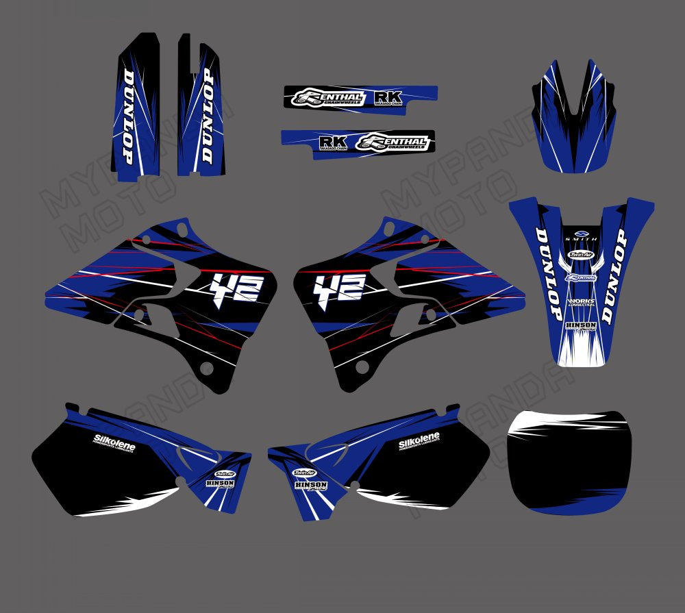 Team Graphics Backgrounds Decals Stickers Set For Yamaha YZ125/YZ250 1996-2001